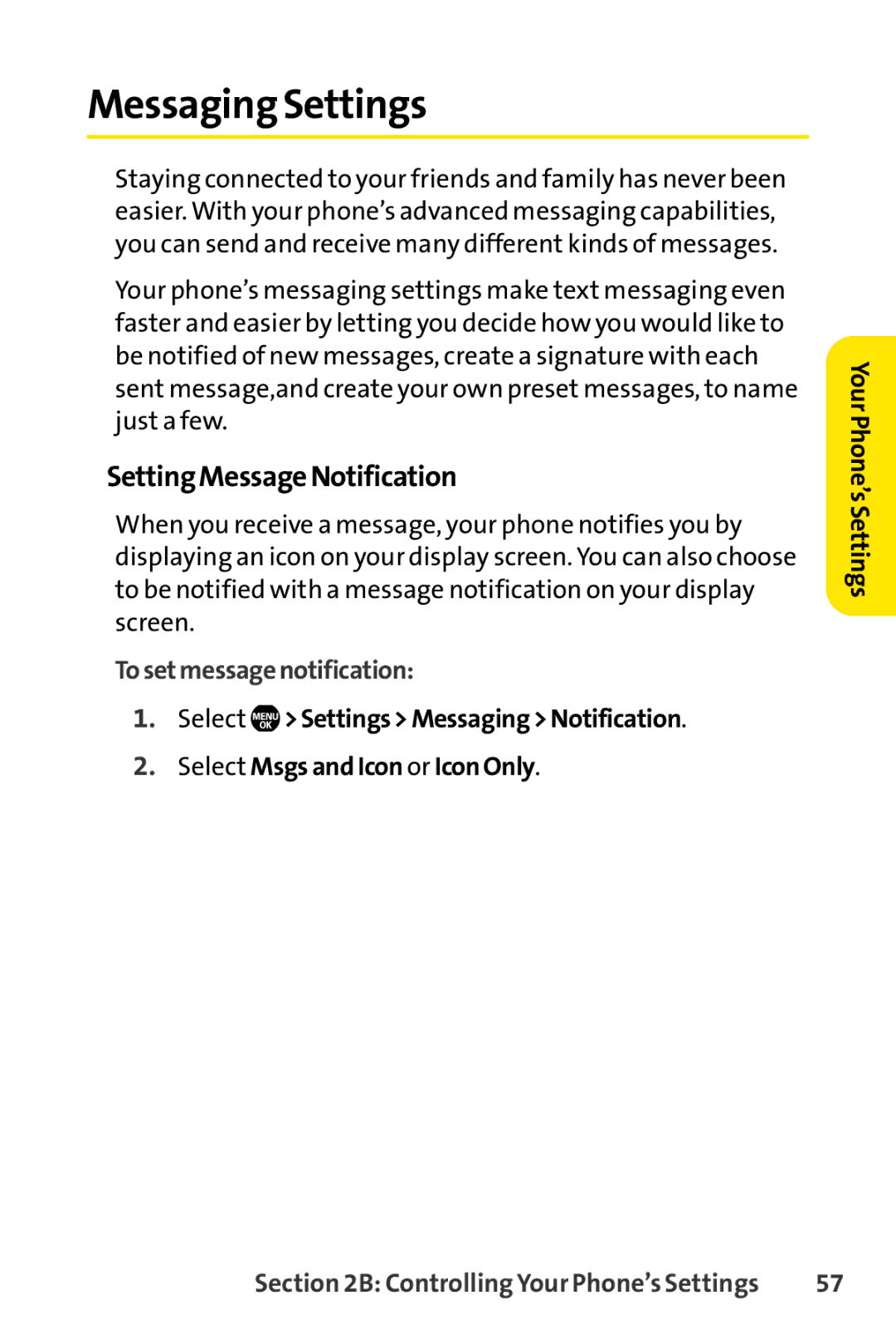 Sanyo Sanyo, SCP-6650KTB manual Messaging Settings, SettingMessageNotification, Tosetmessagenotification 