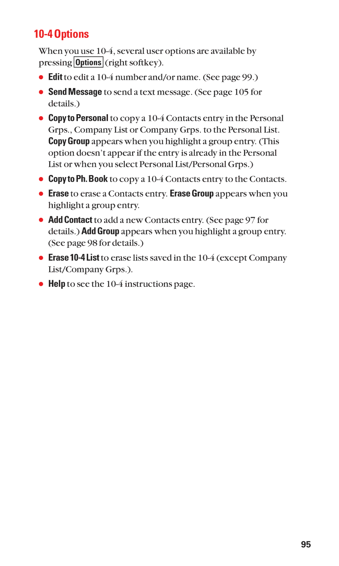 Sanyo SCP-7050 manual Options 