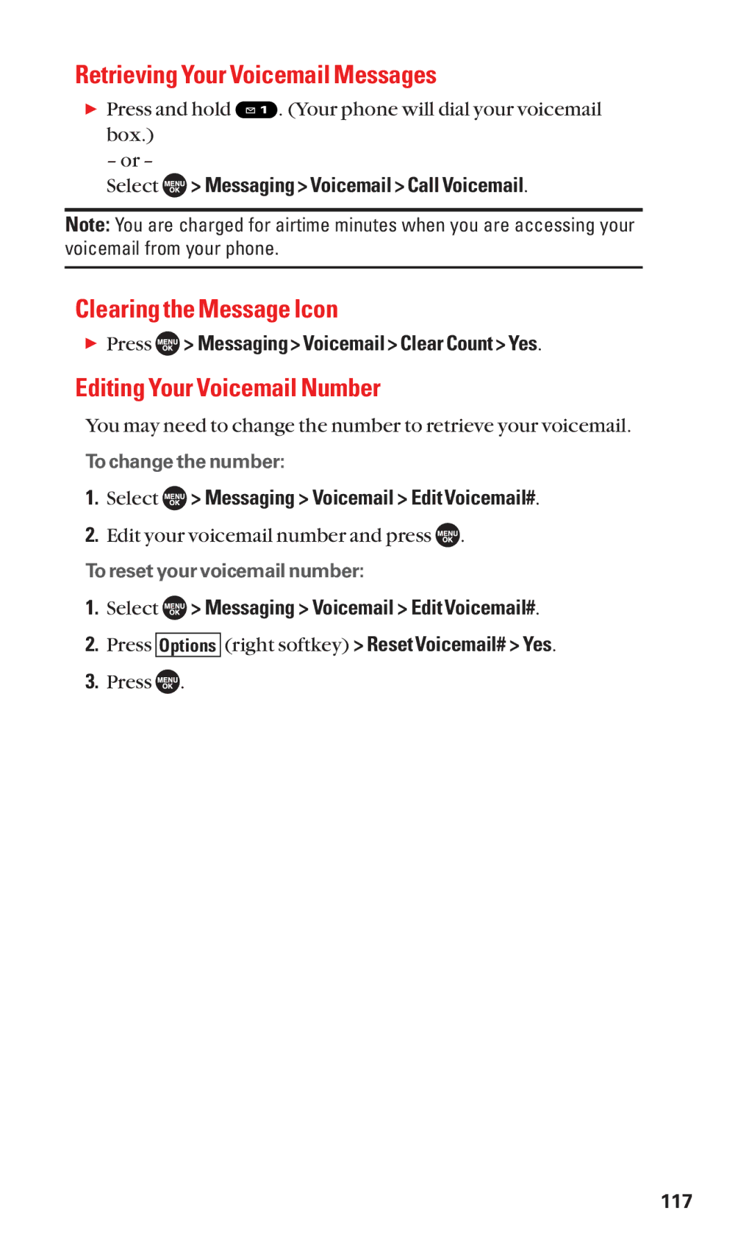 Sanyo SCP-7050 manual Retrieving Your Voicemail Messages, Clearing the Message Icon, Editing Your Voicemail Number 