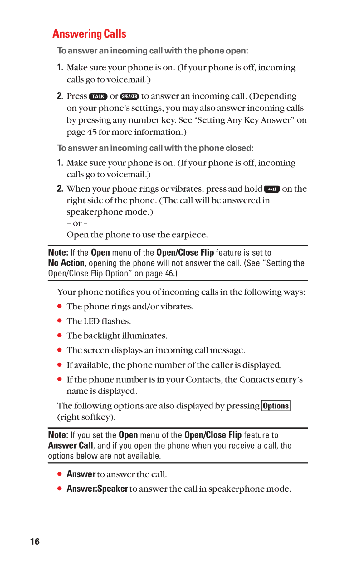 Sanyo SCP-7050 manual Answering Calls 