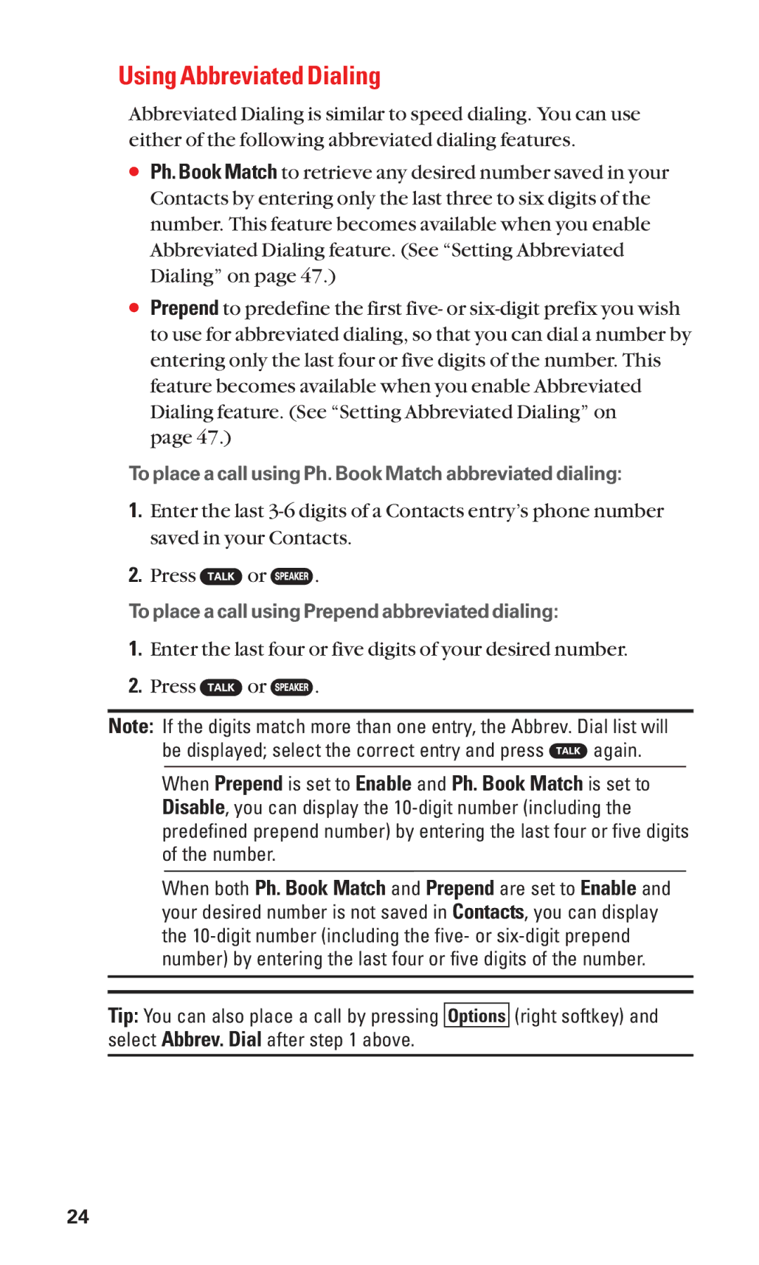 Sanyo SCP-7050 manual Using Abbreviated Dialing 