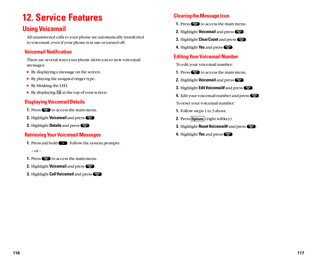 Sanyo SCP-8100 manual Service Features, Using Voicemail 