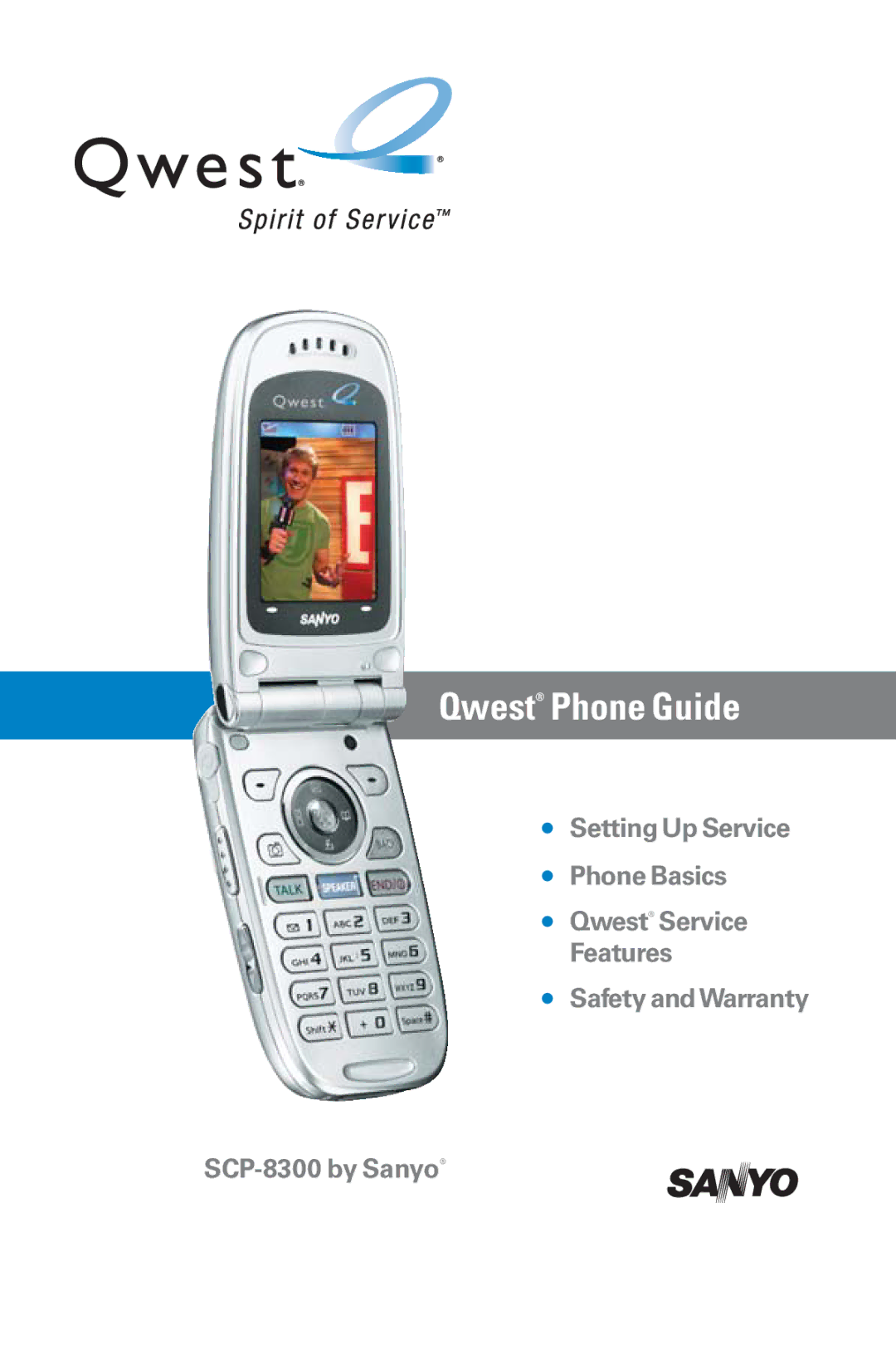 Sanyo SCP-8300 warranty Qwest Phone Guide 