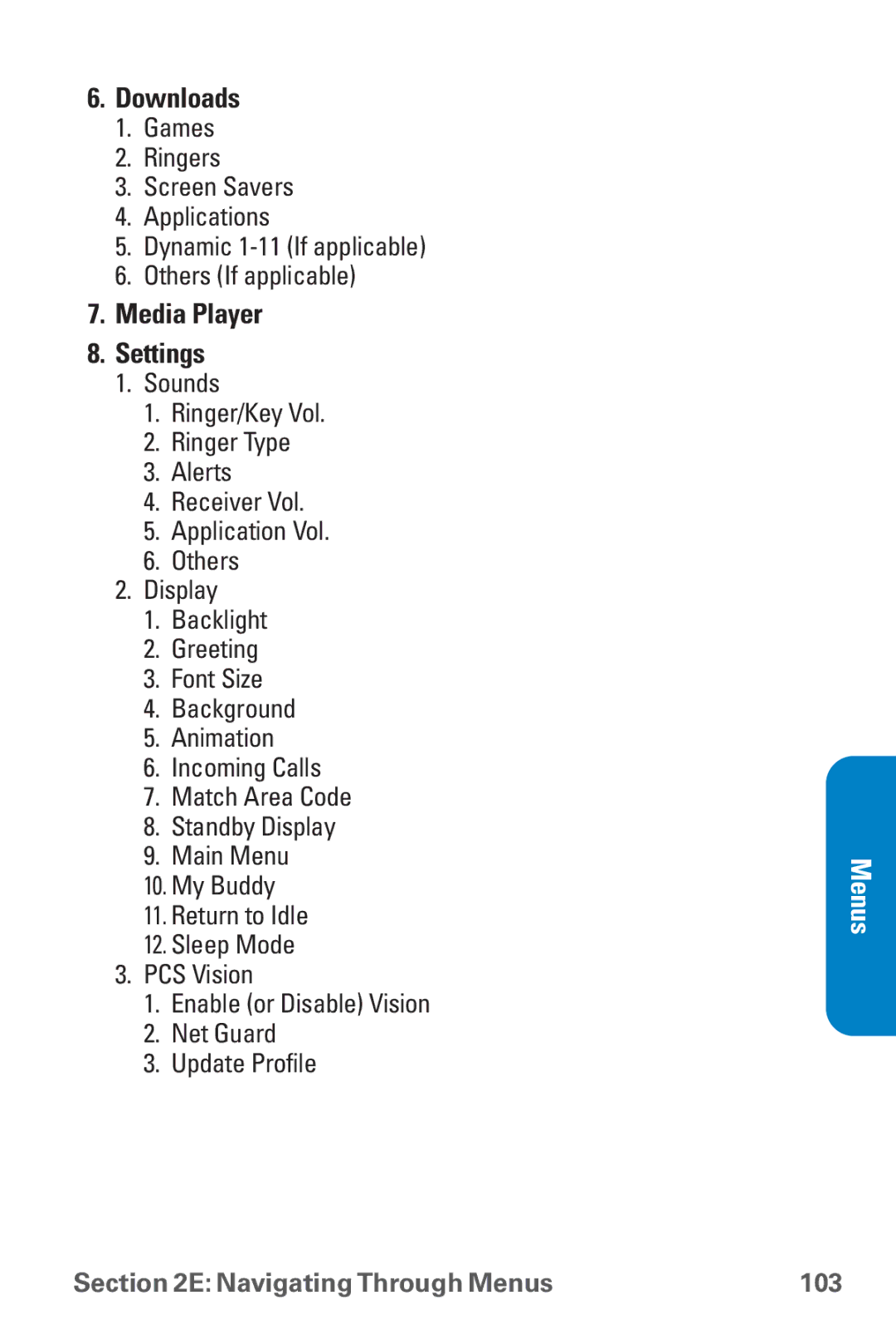 Sanyo SCP-8300 warranty Downloads, Media Player Settings 