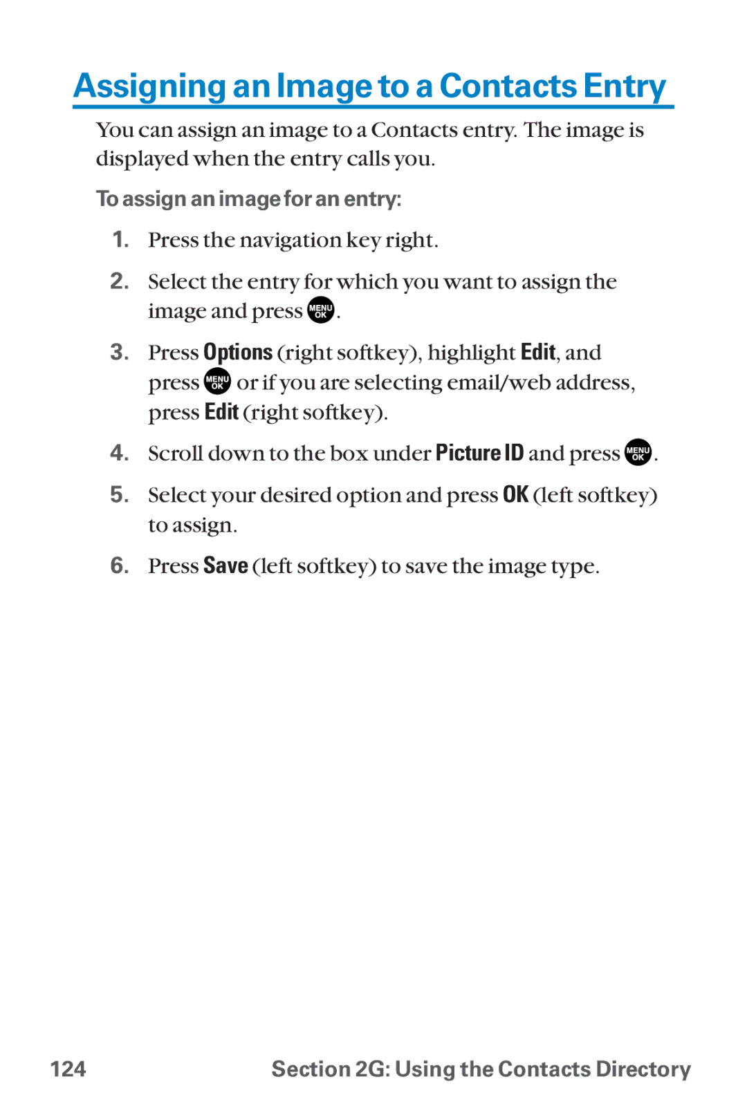 Sanyo SCP-8300 warranty Assigning an Image to a Contacts Entry 