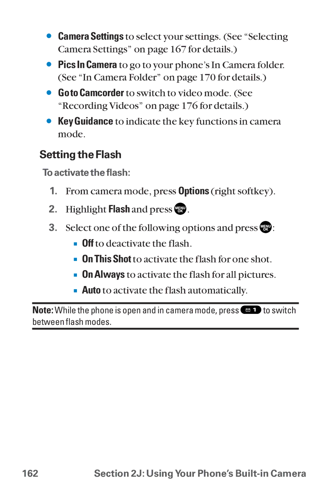 Sanyo SCP-8300 warranty Setting the Flash 