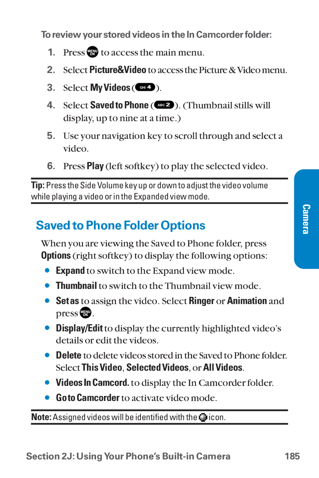 Sanyo SCP-8300 warranty Using Your Phone’s Built-in Camera 185 