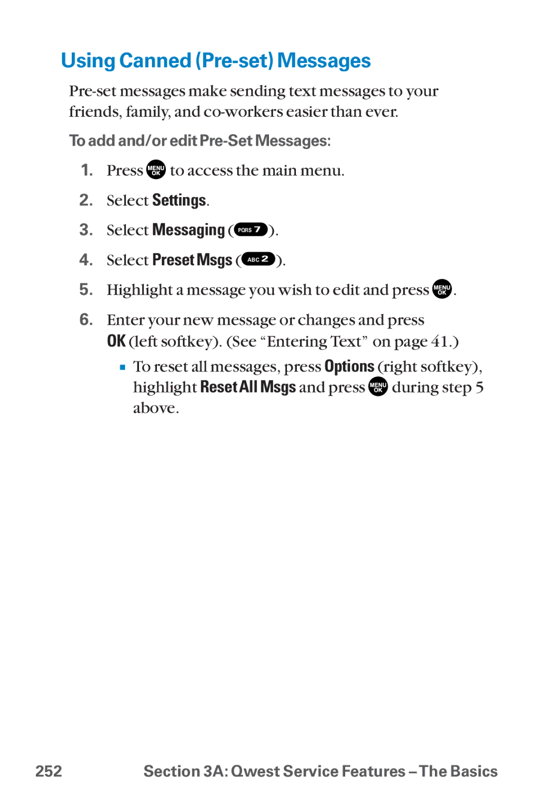 Sanyo SCP-8300 warranty Using Canned Pre-set Messages 