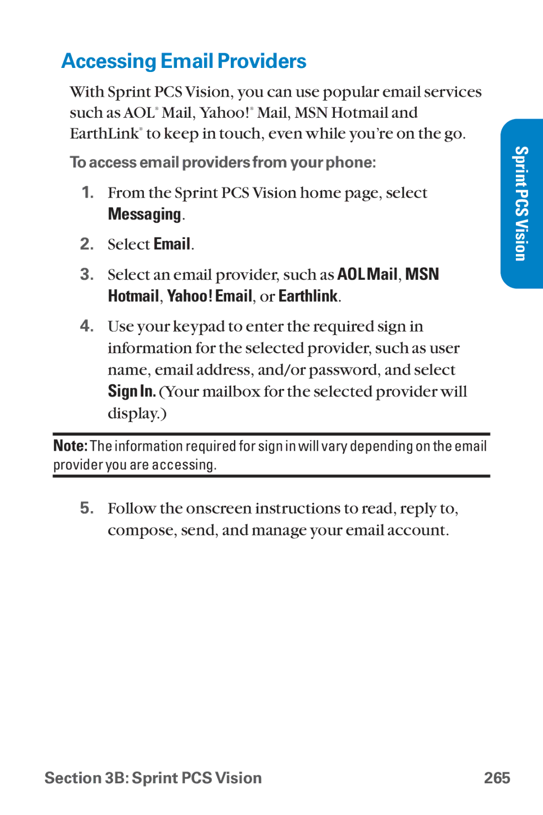 Sanyo SCP-8300 warranty Accessing Email Providers, Messaging 