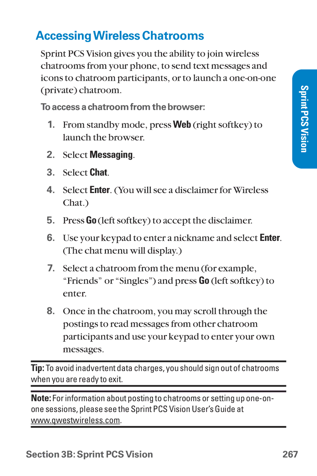 Sanyo SCP-8300 warranty AccessingWireless Chatrooms, Select Messaging 