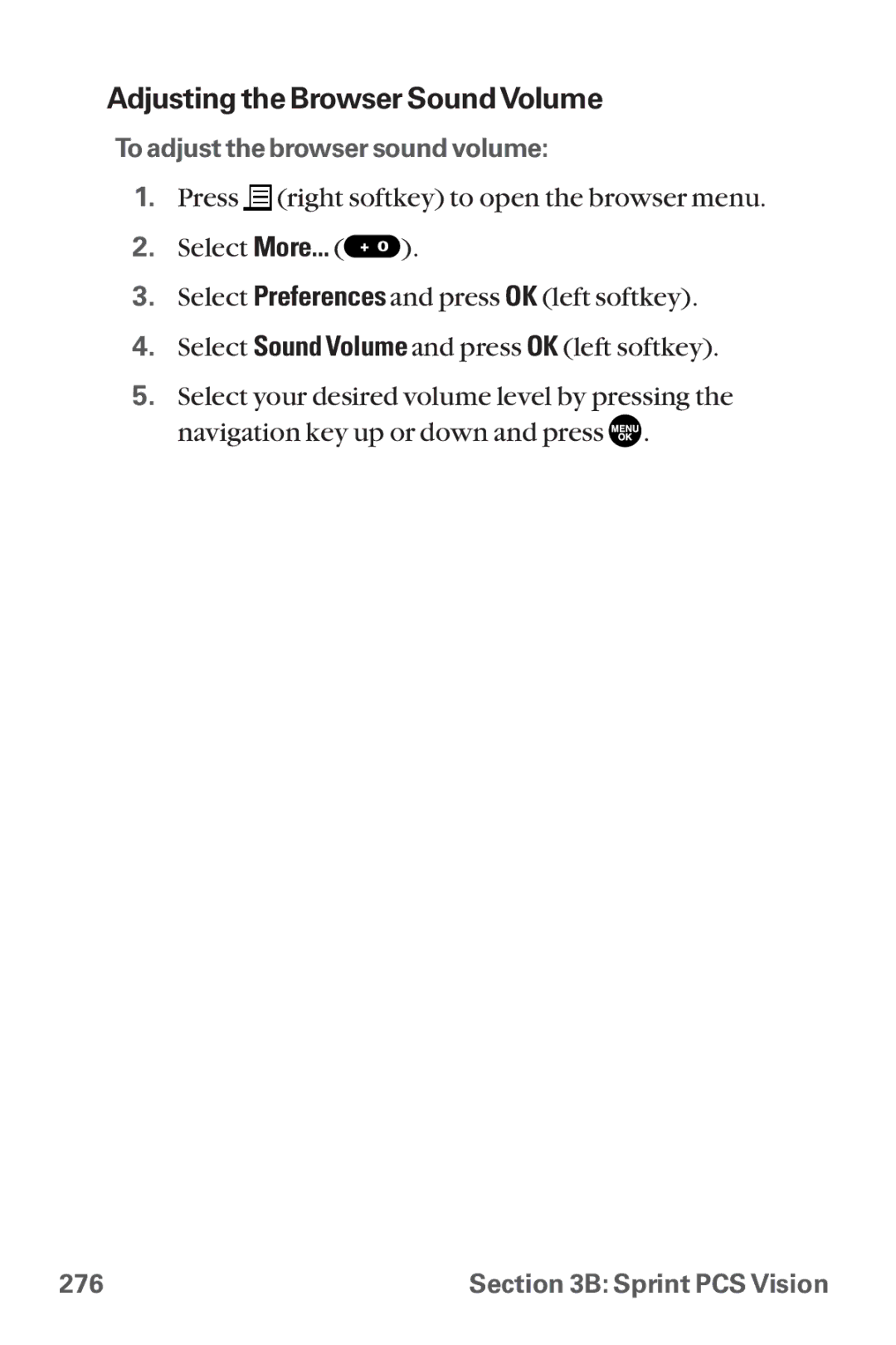 Sanyo SCP-8300 warranty Adjusting the Browser SoundVolume 