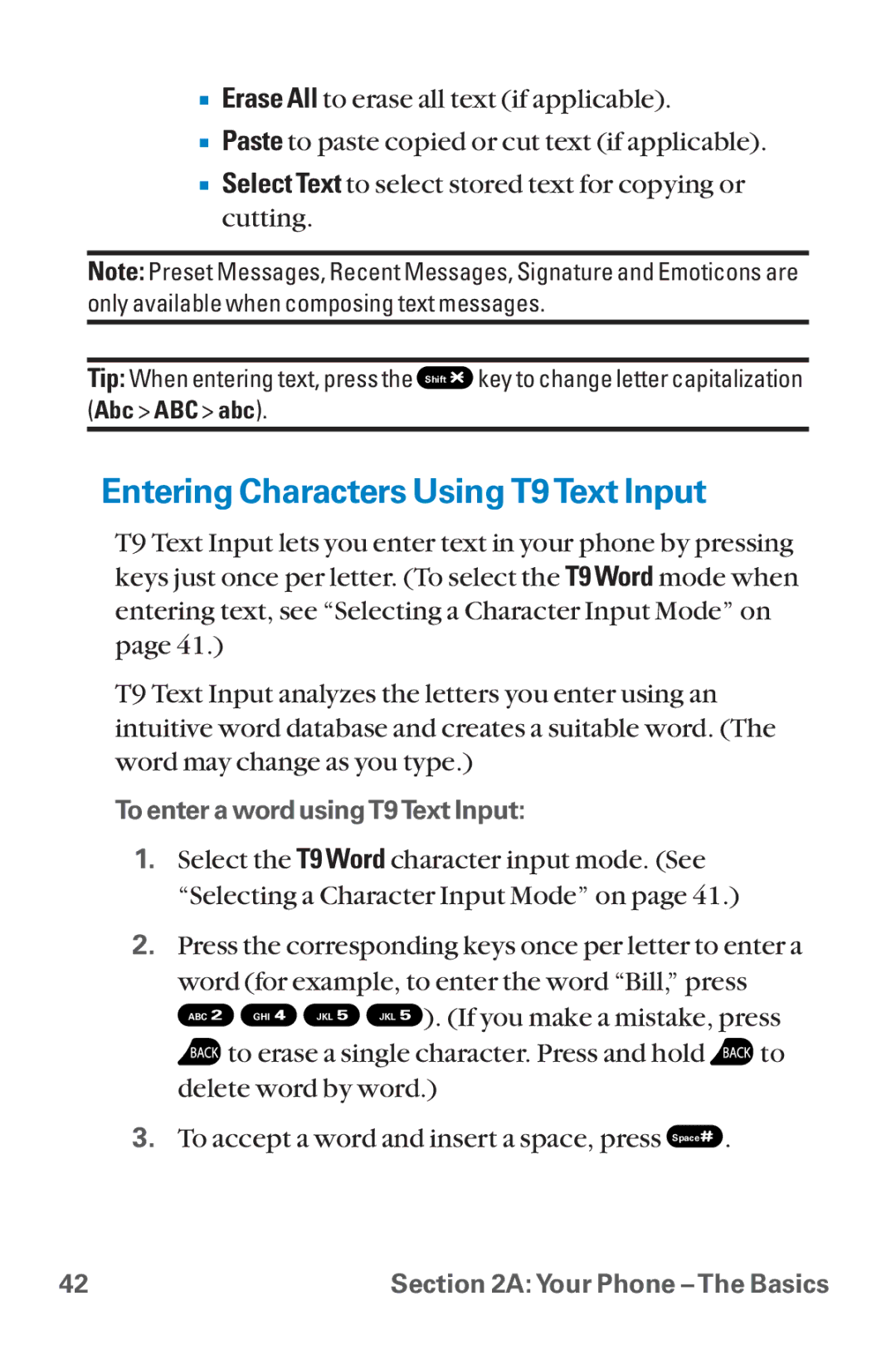 Sanyo SCP-8300 warranty Entering Characters Using T9Text Input 