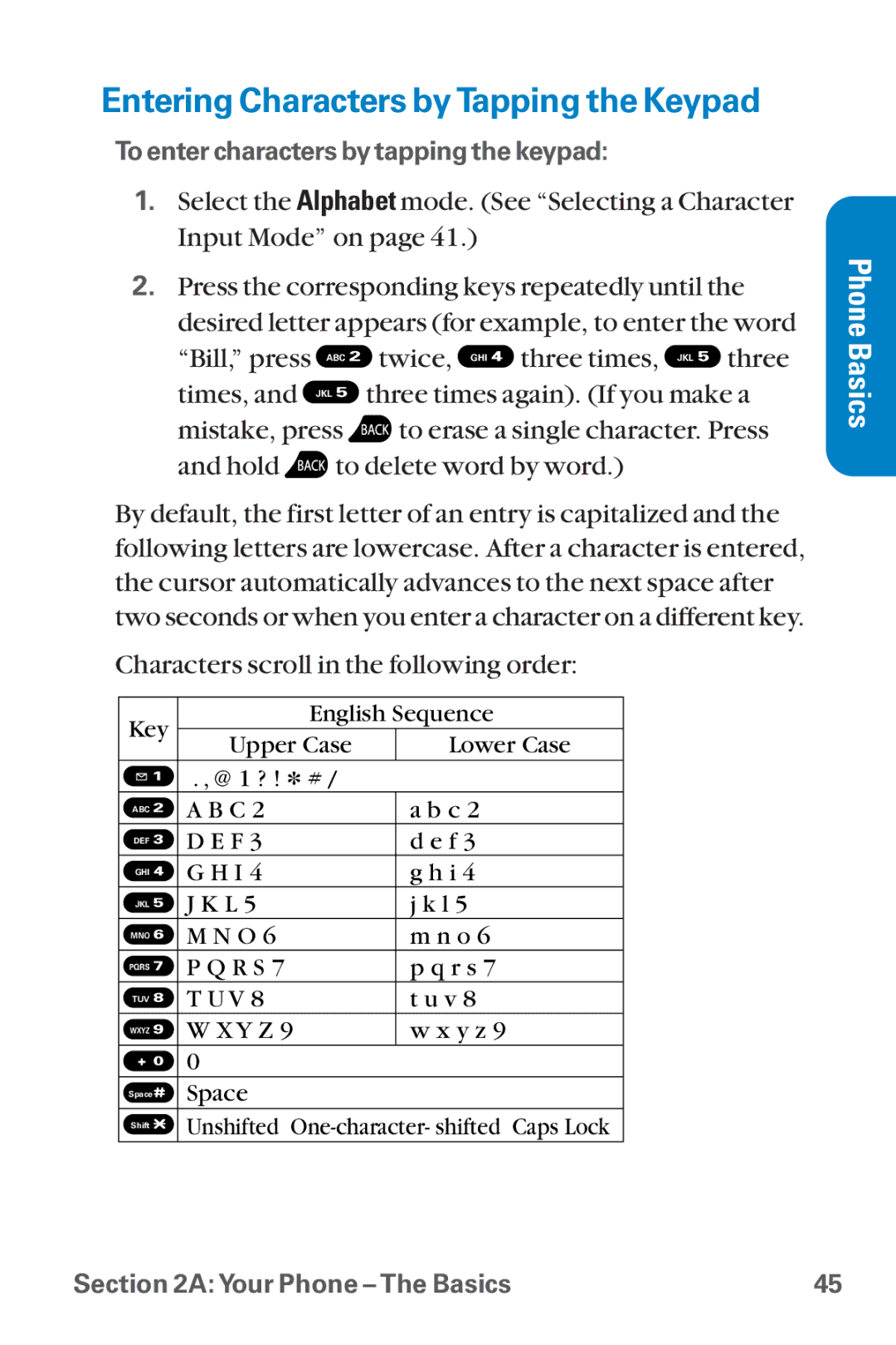 Sanyo SCP-8300 warranty Entering Characters by Tapping the Keypad 