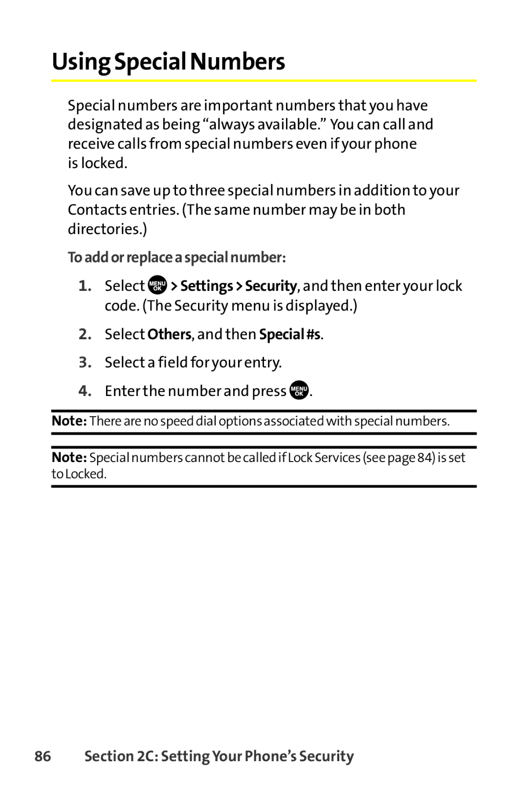 Sanyo SCP-8400 manual Using Special Numbers, Toaddorreplaceaspecialnumber 