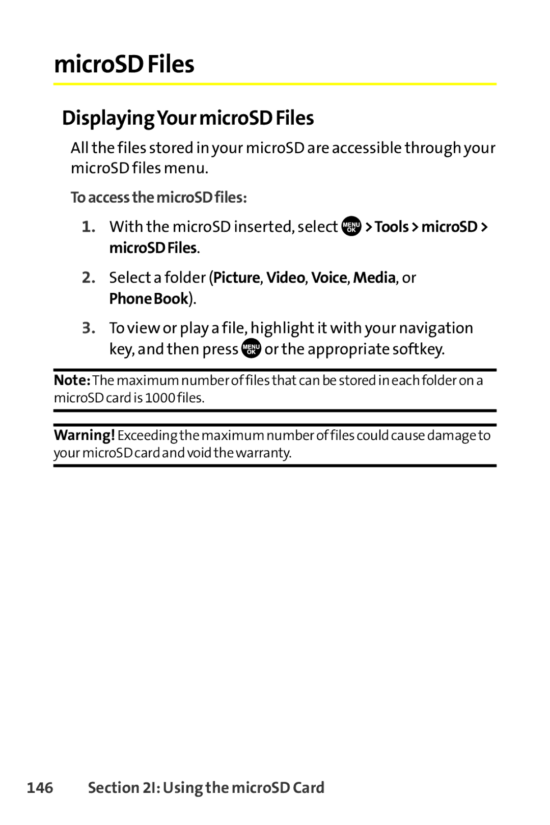 Sanyo SCP-8400 manual MicroSD Files, DisplayingYour microSD Files, ToaccessthemicroSDfiles 