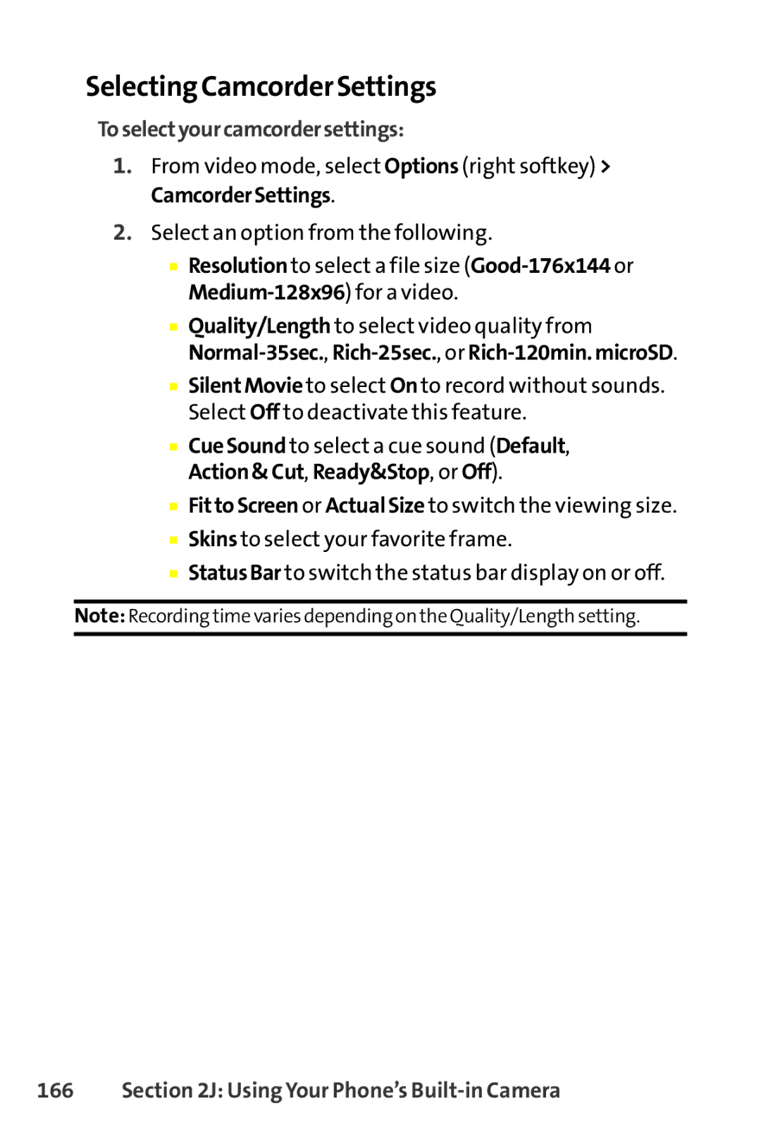 Sanyo SCP-8400 manual Selecting Camcorder Settings, Toselectyourcamcordersettings 