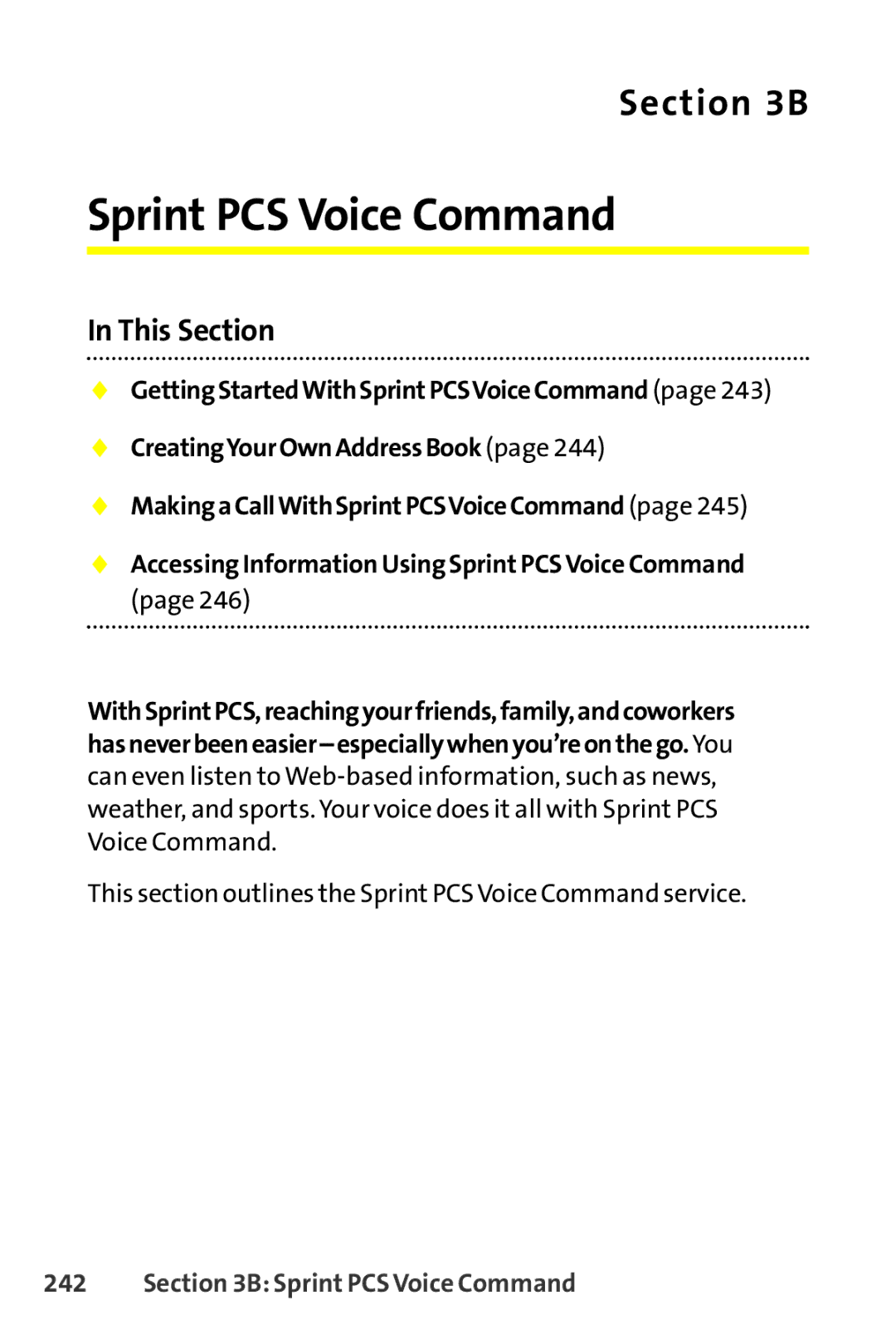 Sanyo SCP-8400 manual Sprint PCS Voice Command 