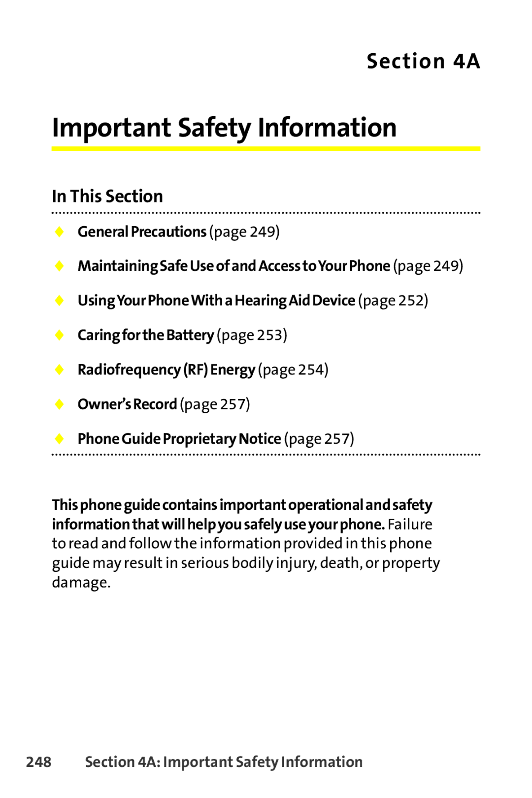 Sanyo SCP-8400 manual Important Safety Information 