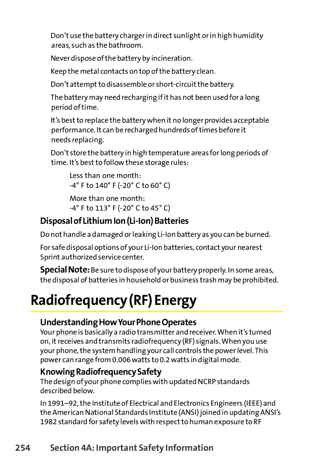 Sanyo SCP-8400 manual Radiofrequency RF Energy, DisposalofLithiumIonLi-IonBatteries, UnderstandingHowYourPhoneOperates 