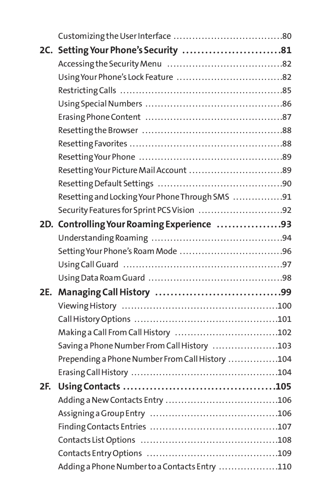 Sanyo SCP-8400 manual 2C. Setting Your Phone’s Security 