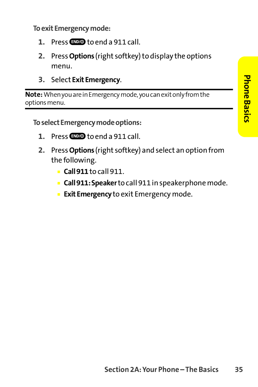 Sanyo SCP-8400 manual ToexitEmergencymode, Select ExitEmergency, ToselectEmergencymodeoptions 