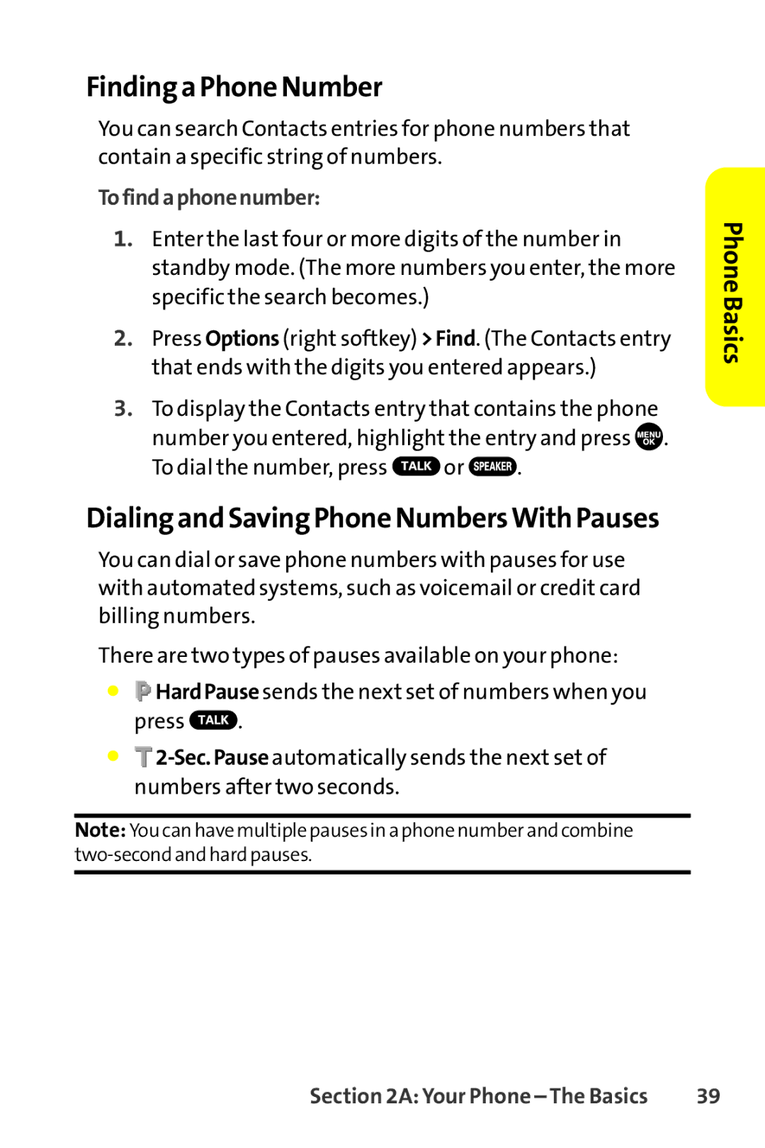 Sanyo SCP-8400 manual Finding a Phone Number, Dialing and Saving Phone NumbersWith Pauses, Tofindaphonenumber 