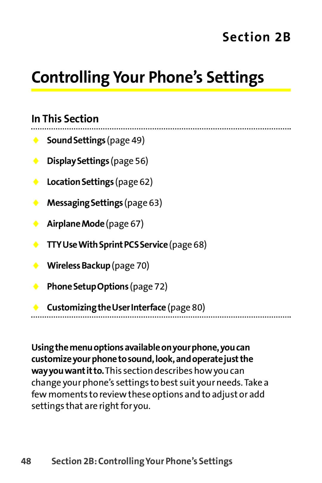 Sanyo SCP-8400 manual Controlling Your Phone’s Settings 