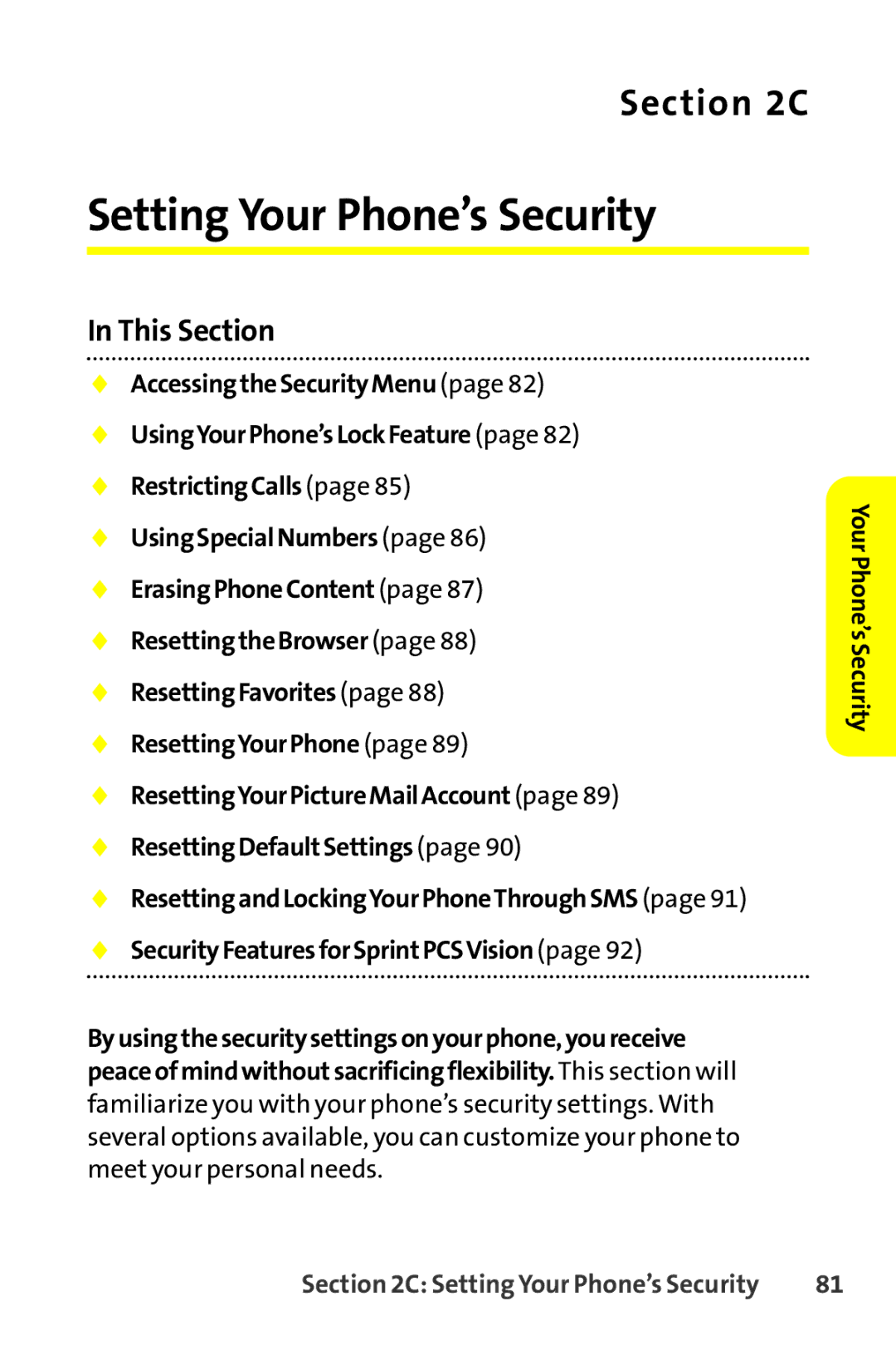 Sanyo SCP-8400 manual Setting Your Phone’s Security 