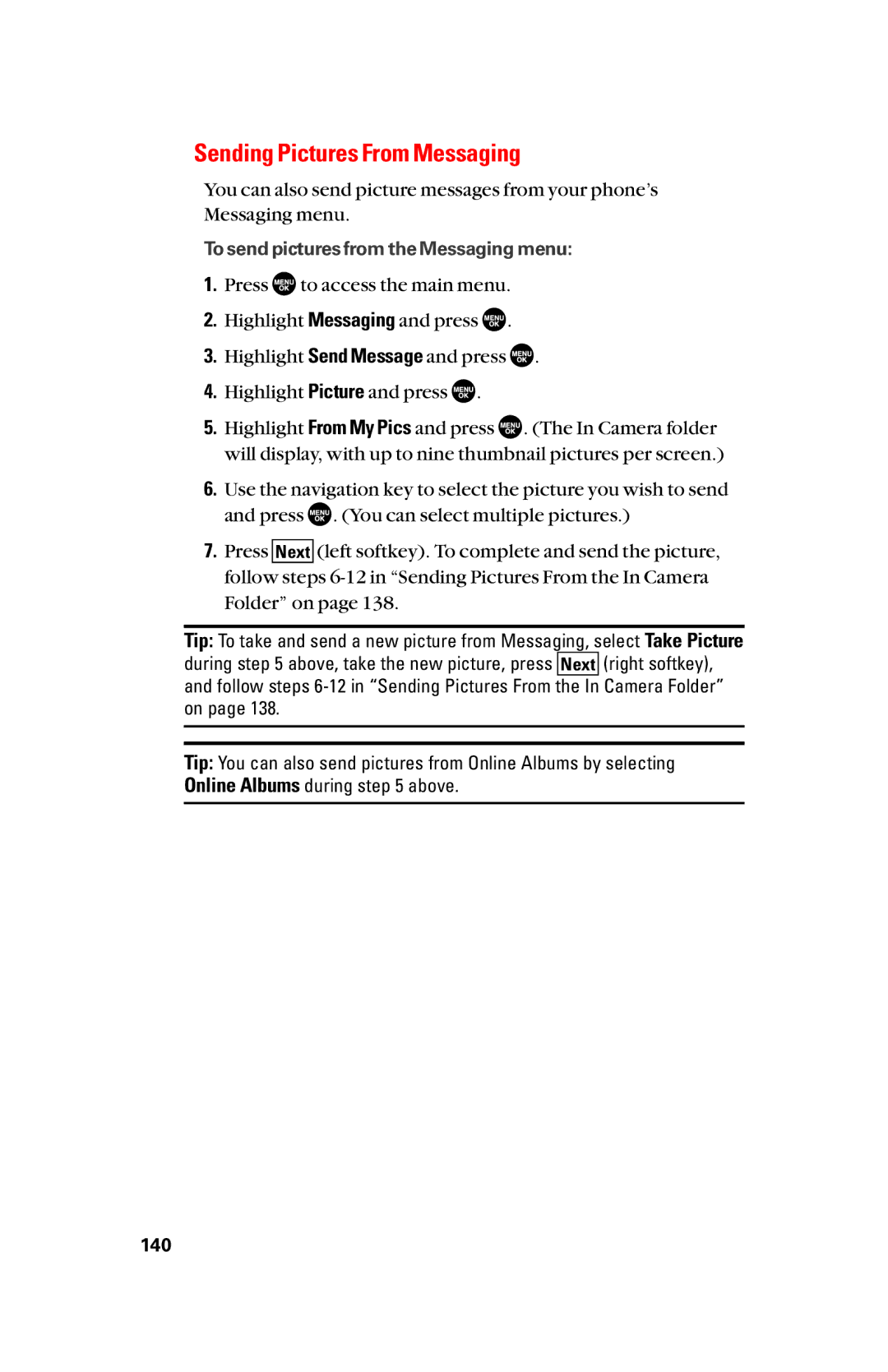 Sanyo scp8300 manual Sending Pictures From Messaging 