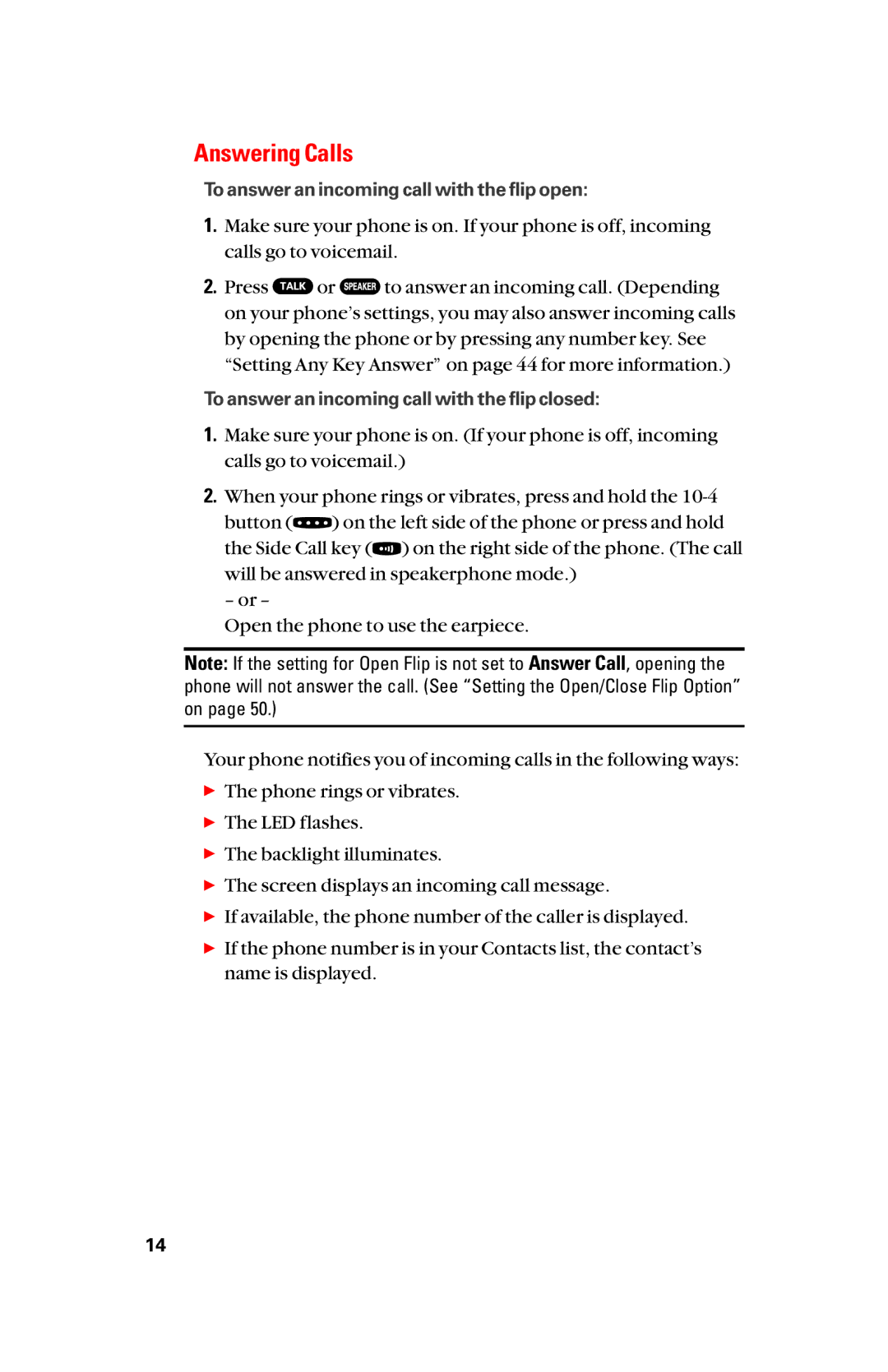 Sanyo scp8300 manual Answering Calls 