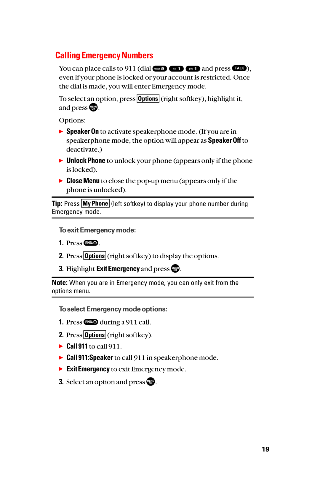 Sanyo scp8300 manual Calling Emergency Numbers 