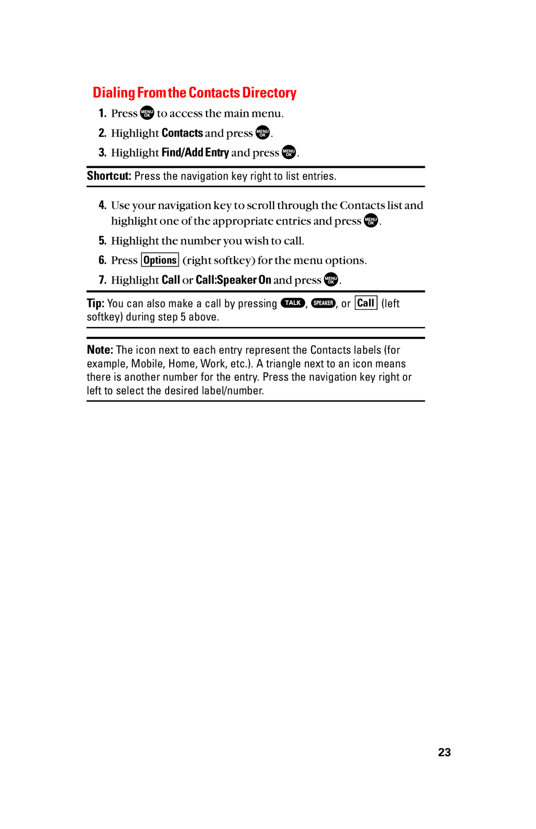 Sanyo scp8300 manual Dialing From the Contacts Directory 