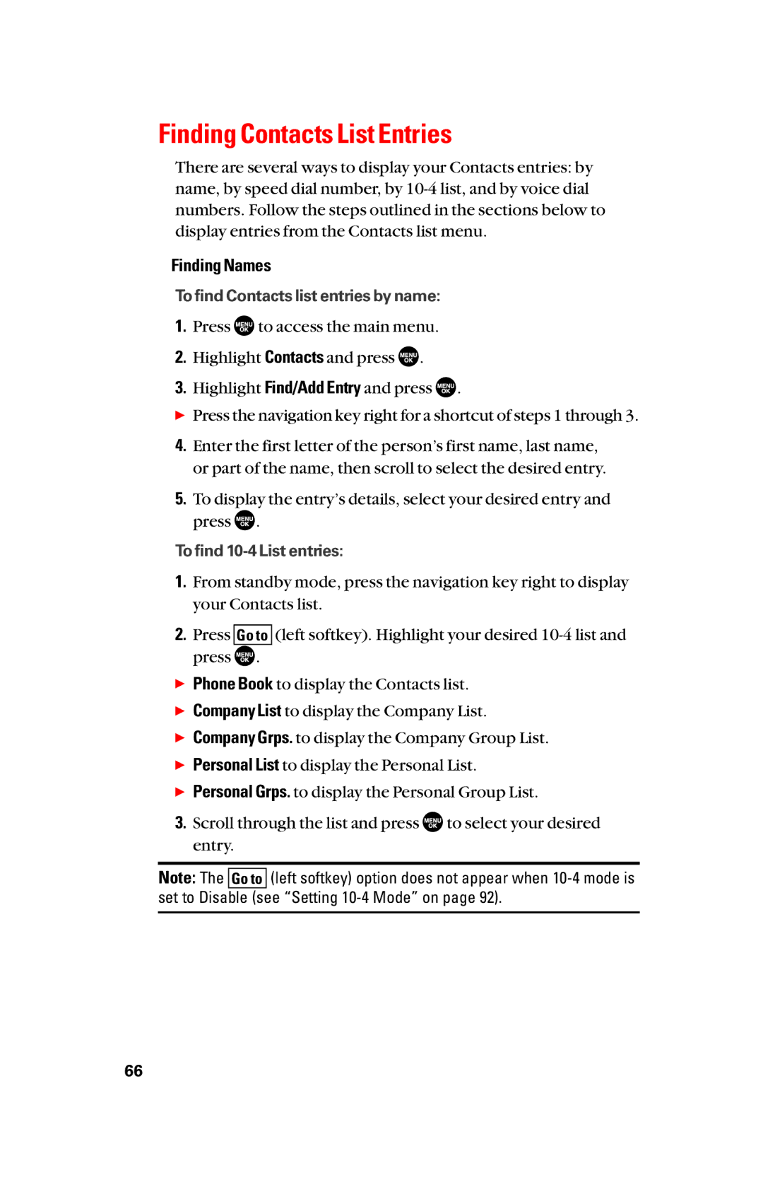 Sanyo scp8300 manual Finding Contacts List Entries, Finding Names 