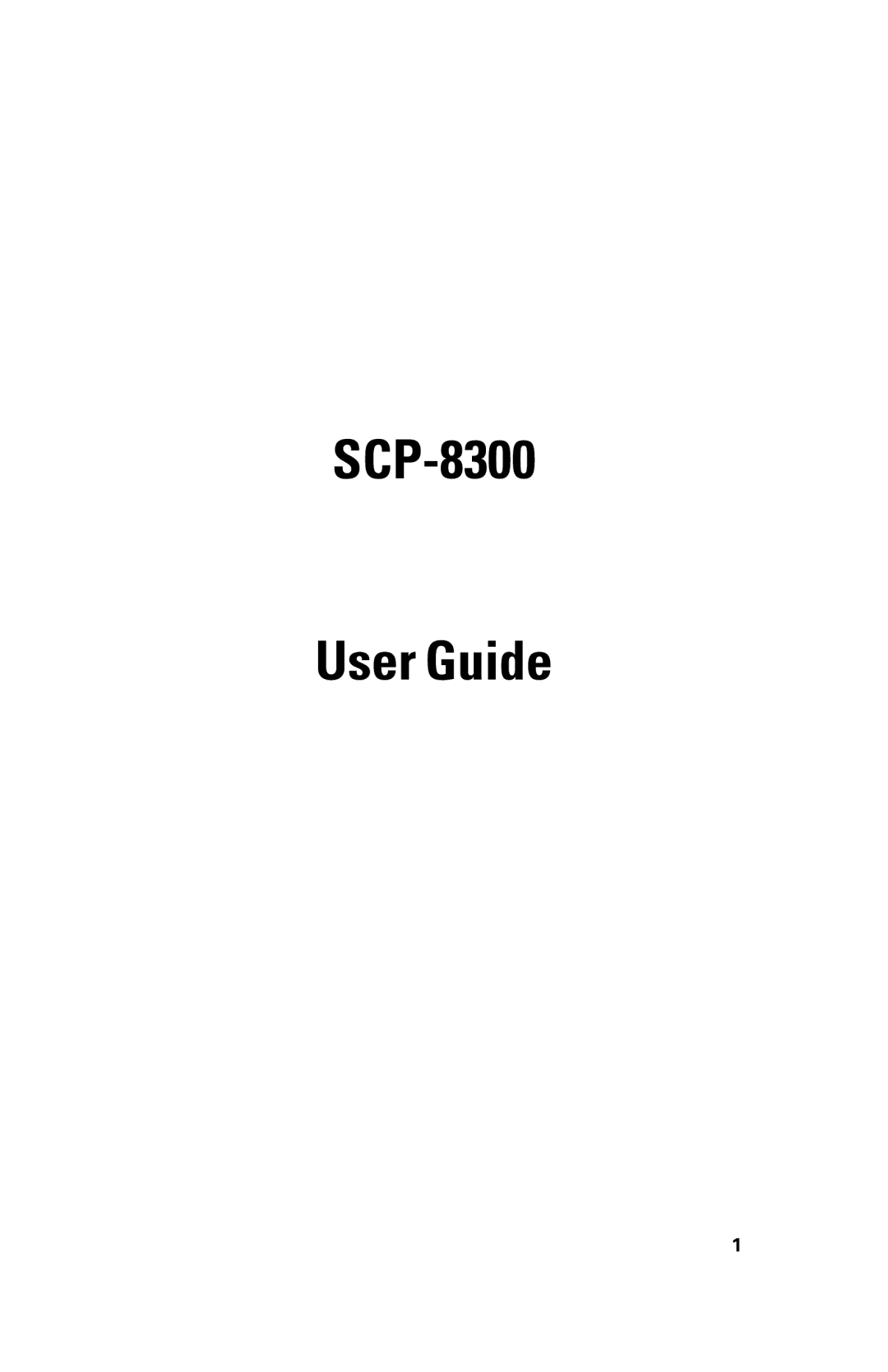 Sanyo scp8300 manual SCP-8300 User Guide 