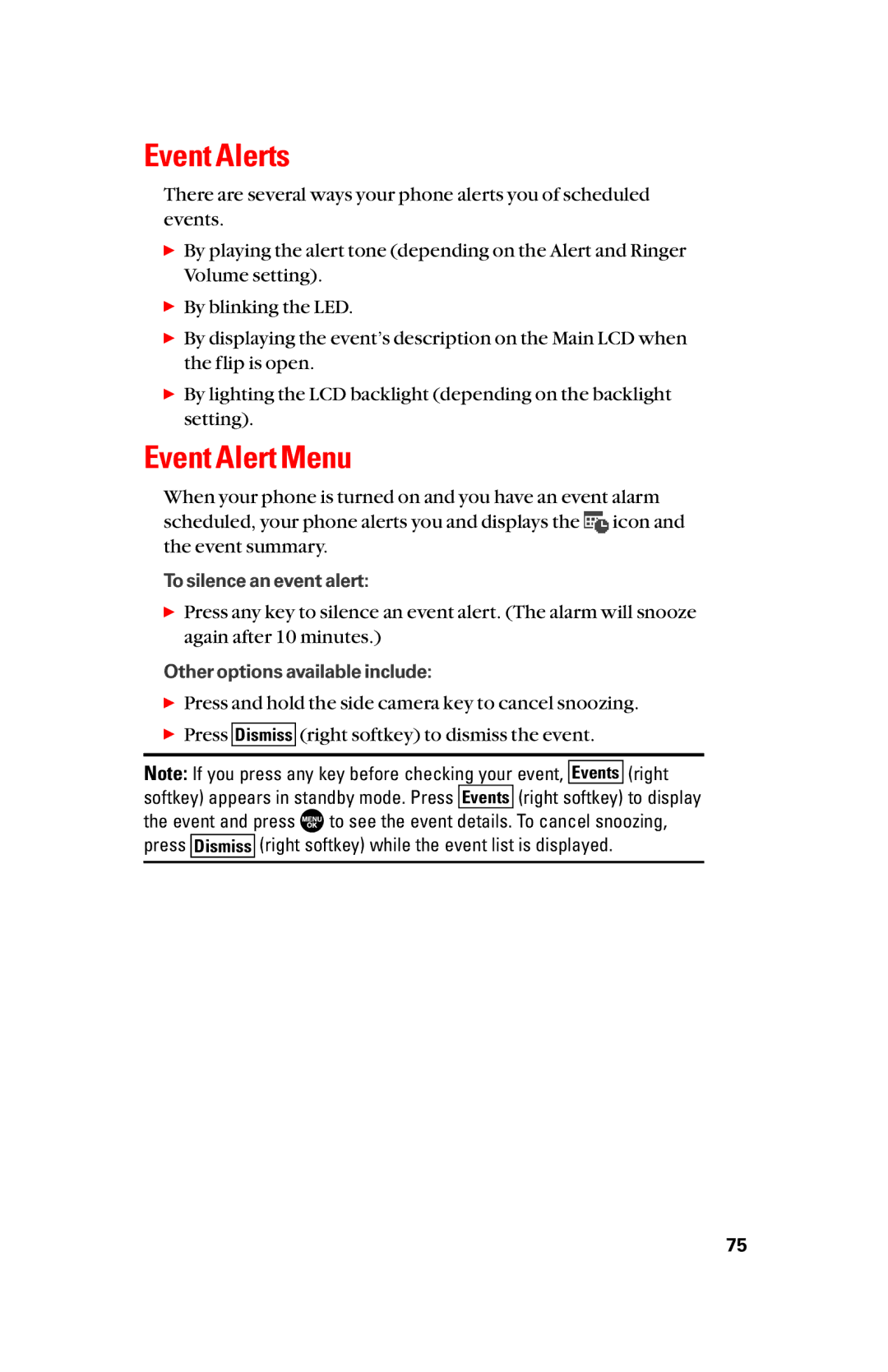 Sanyo scp8300 manual Event Alerts, Event Alert Menu 