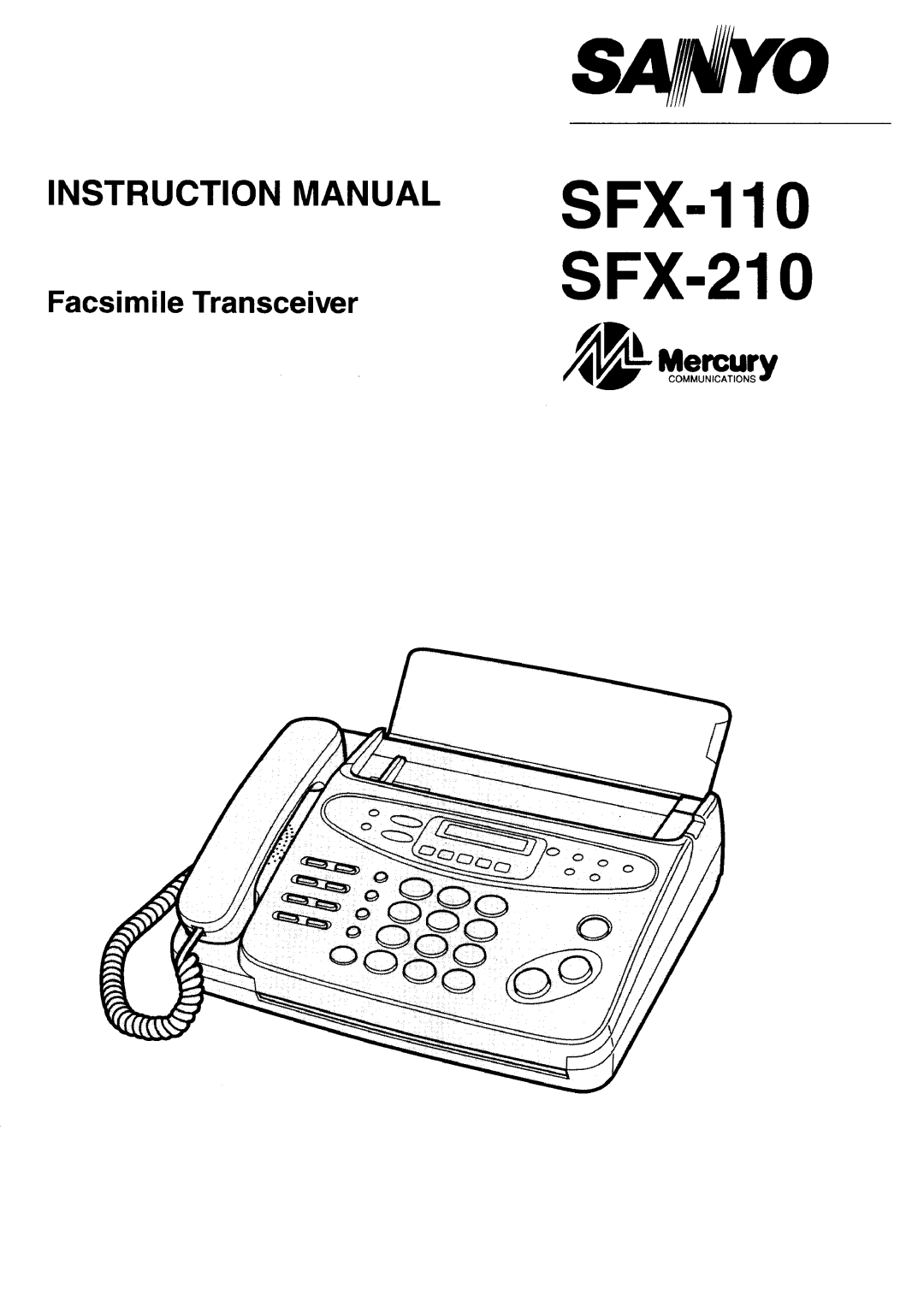 Sanyo SFX-210 manual 