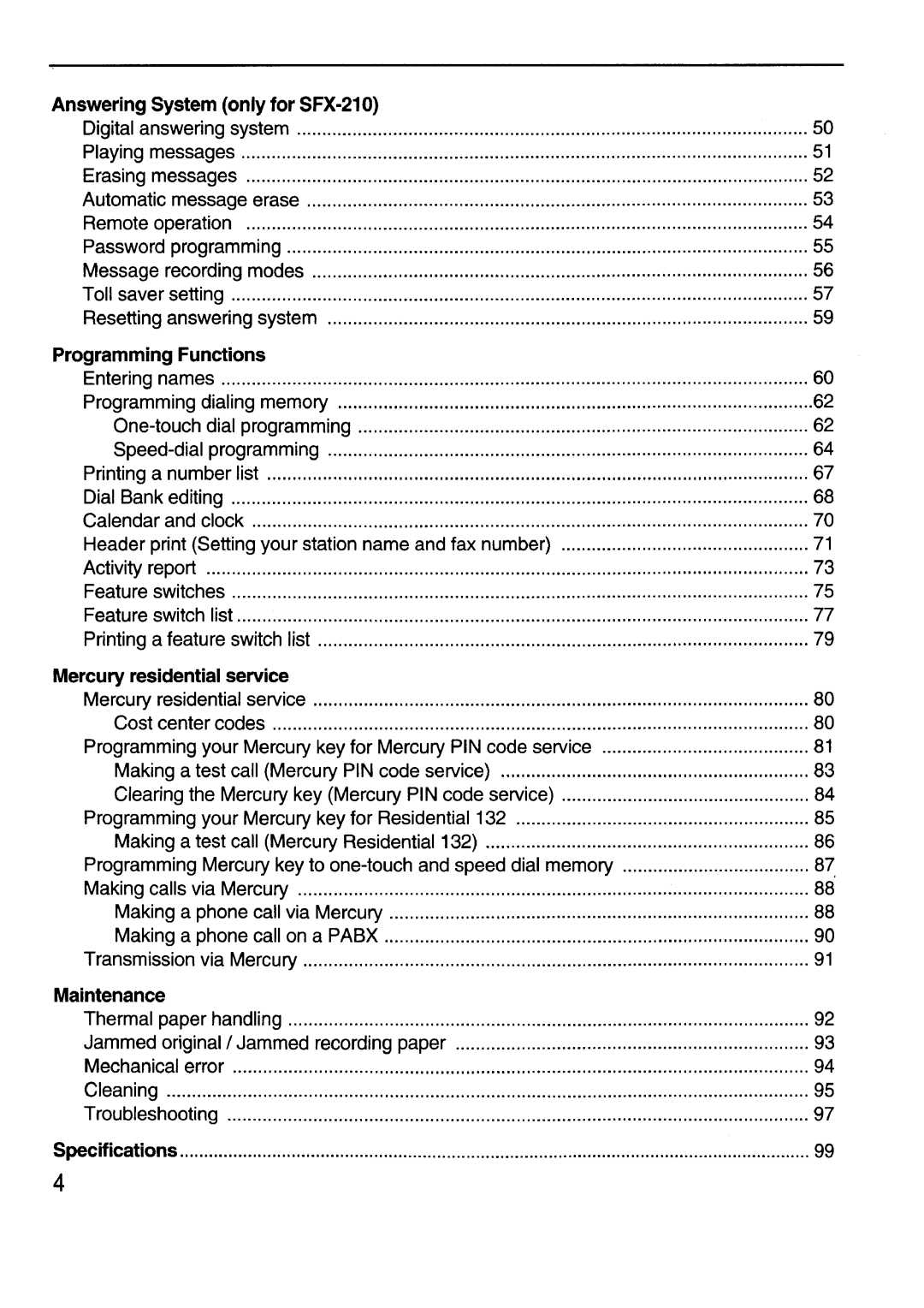 Sanyo SFX-210 manual 