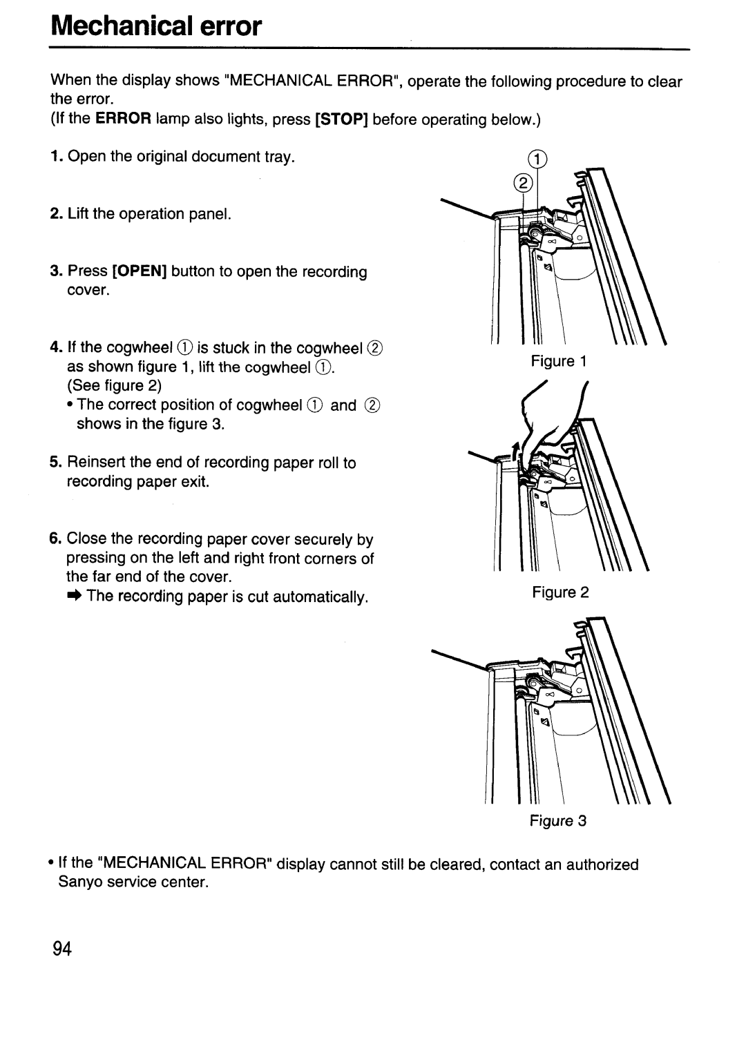 Sanyo SFX-210 manual 