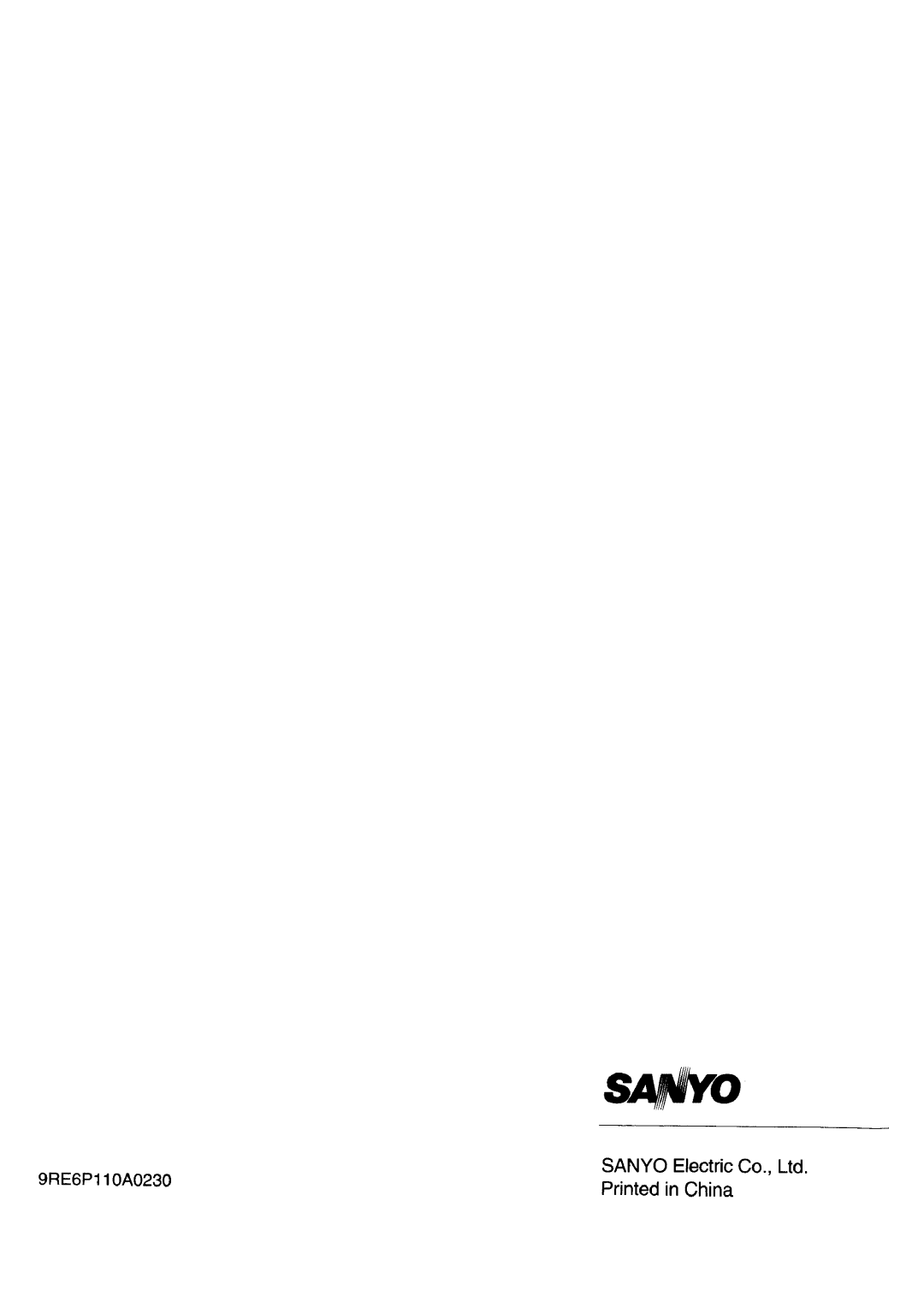 Sanyo SFX-210 manual 