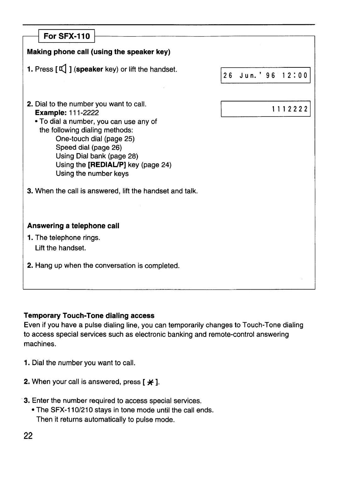 Sanyo SFX-210 manual 