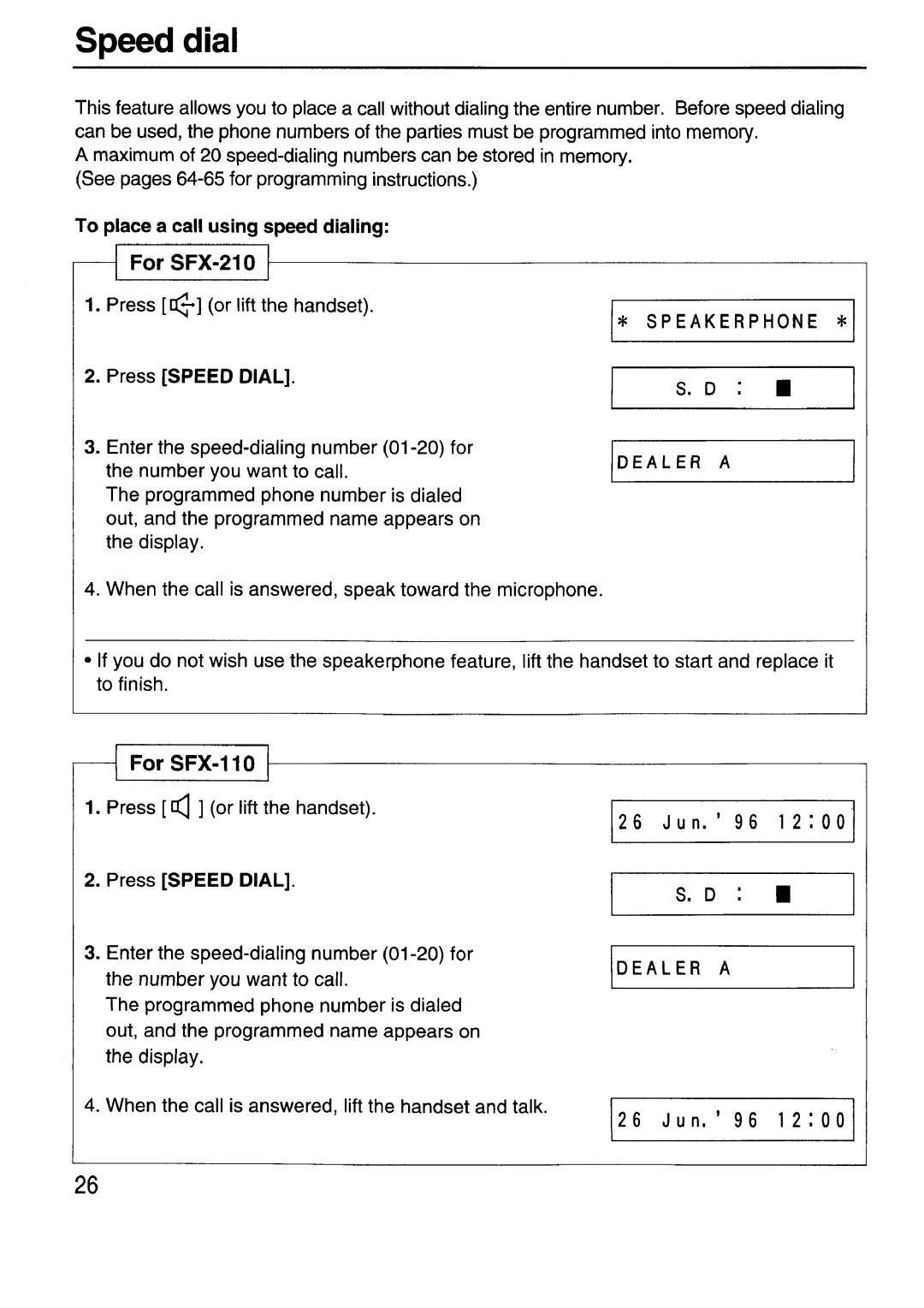 Sanyo SFX-210 manual 