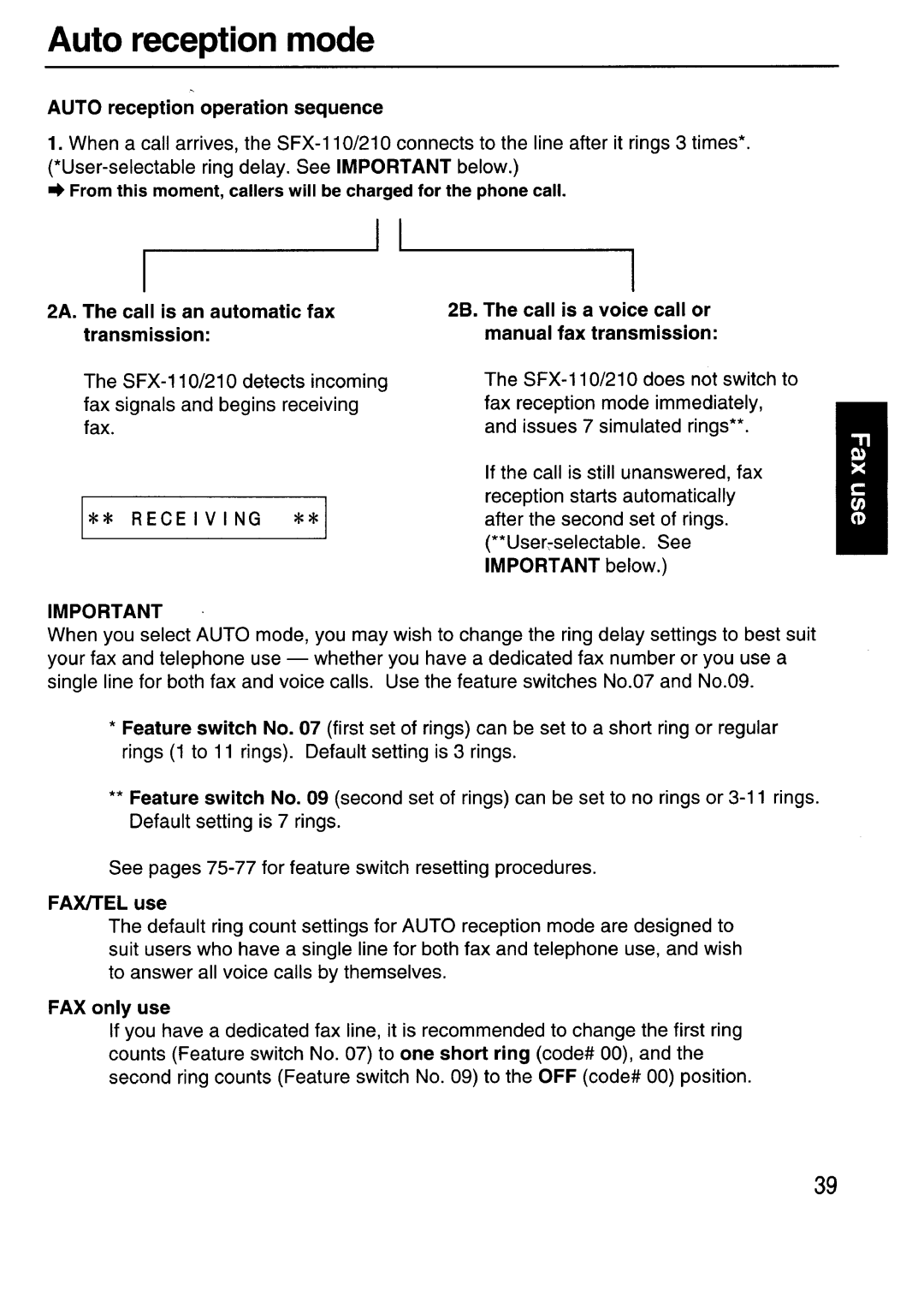 Sanyo SFX-210 manual 