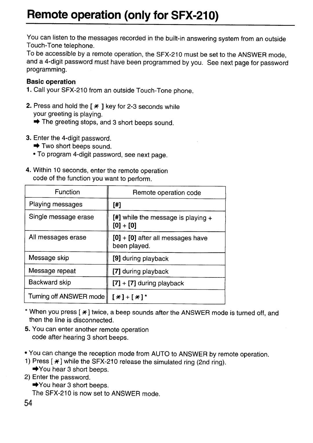 Sanyo SFX-210 manual 