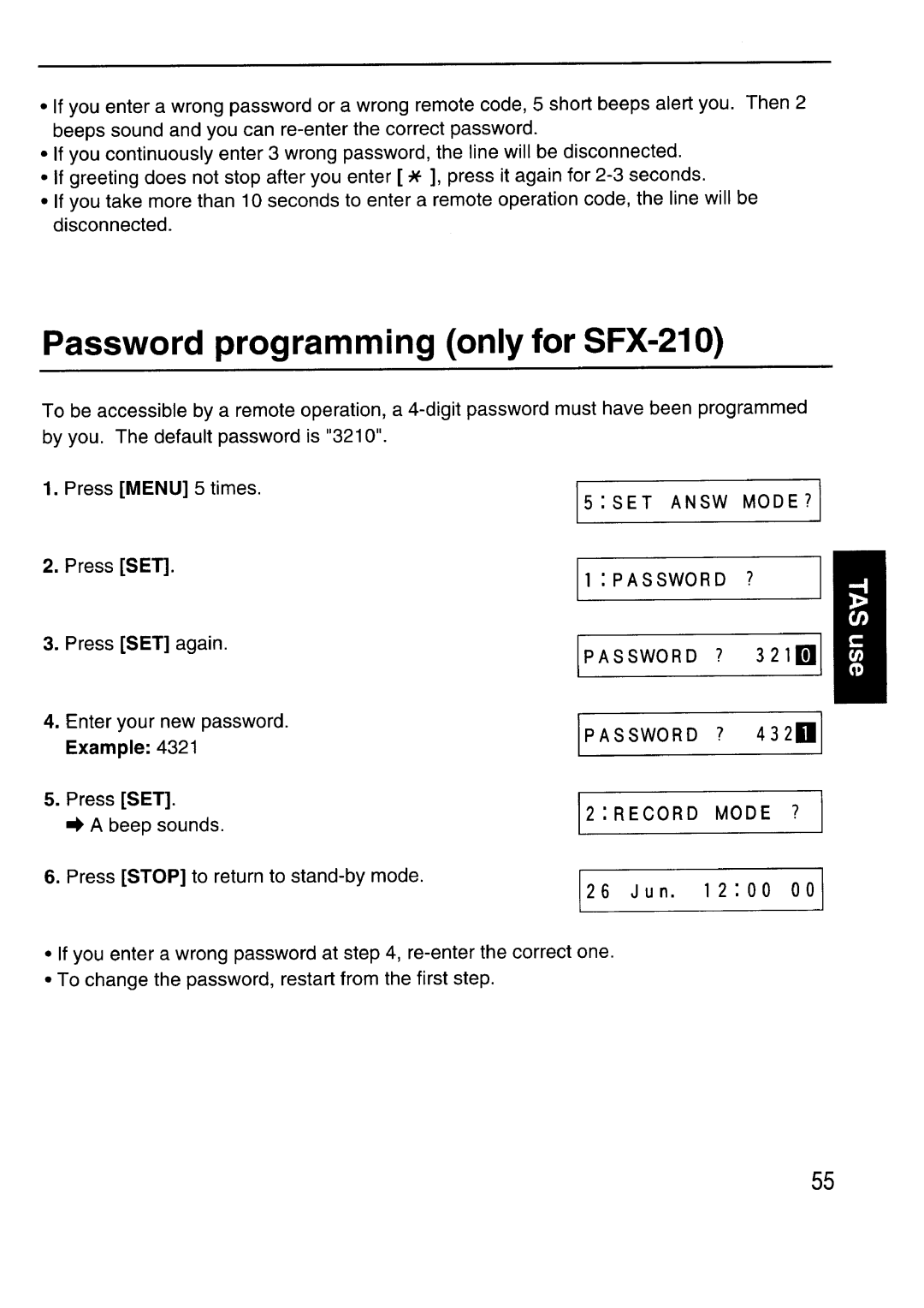 Sanyo SFX-210 manual 