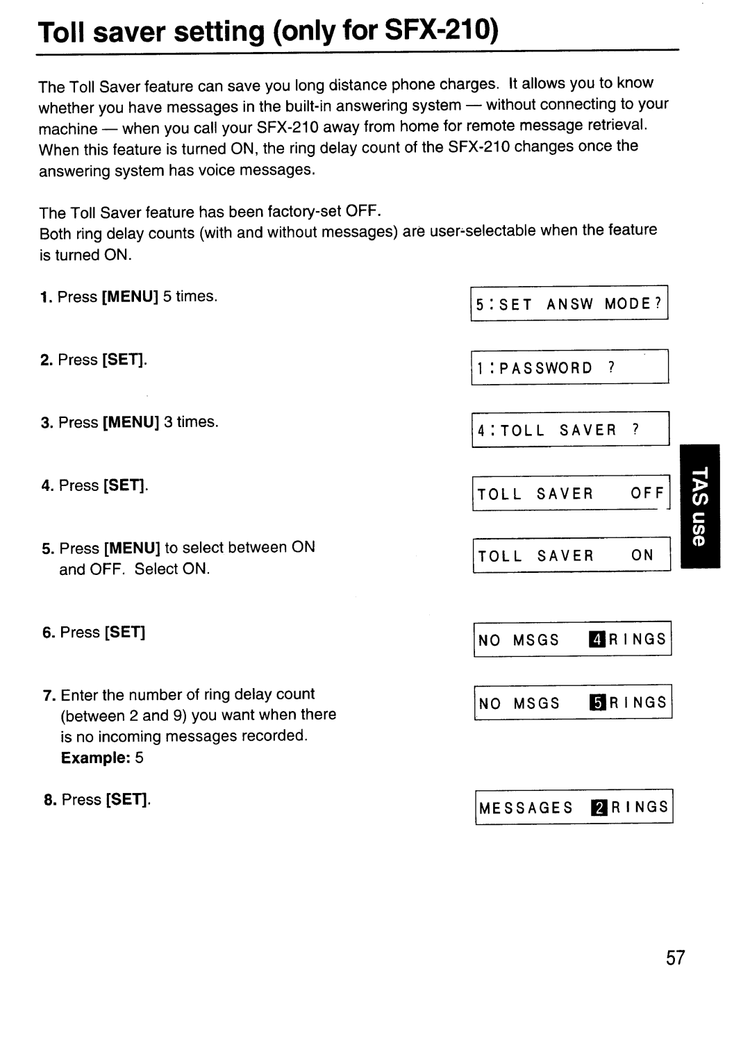 Sanyo SFX-210 manual 