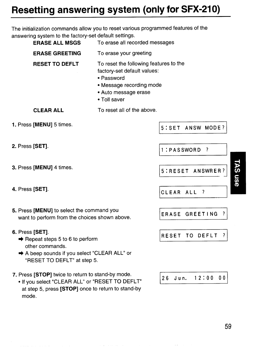 Sanyo SFX-210 manual 