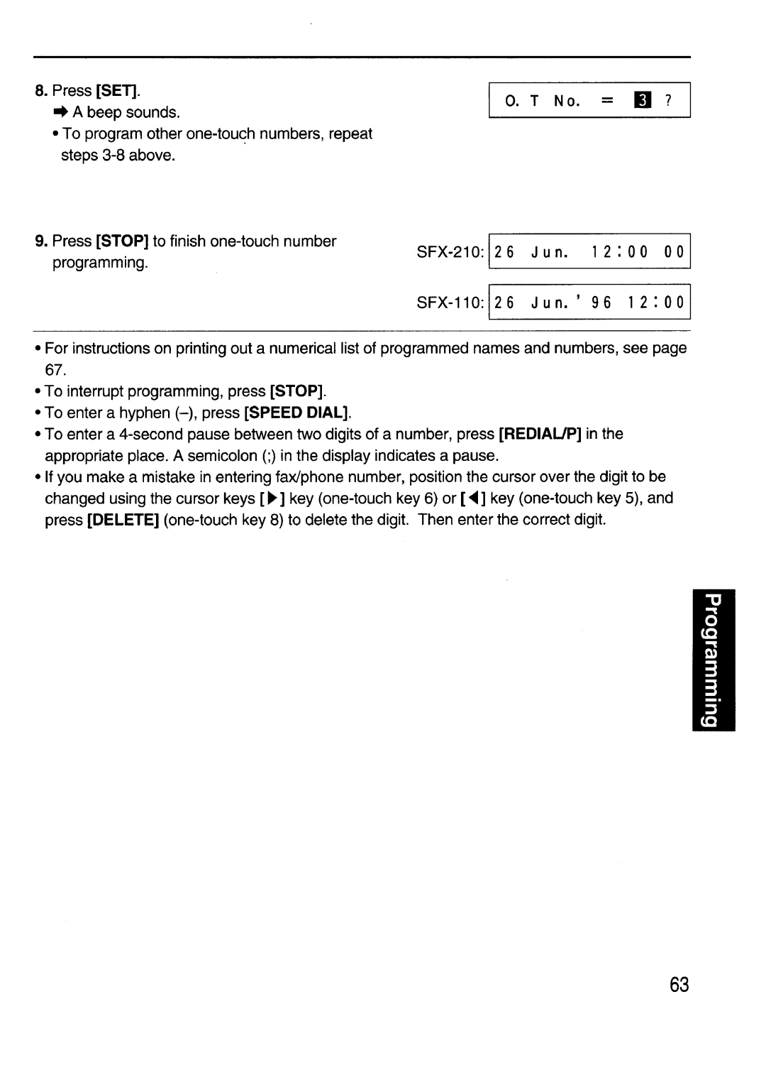 Sanyo SFX-210 manual 