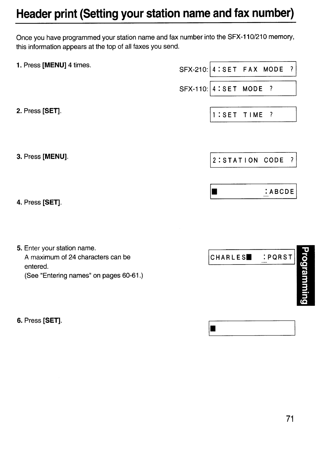 Sanyo SFX-210 manual 