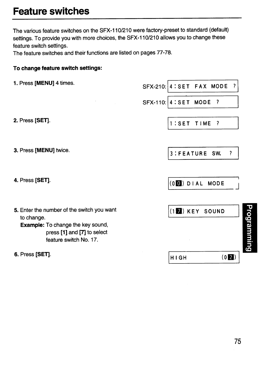 Sanyo SFX-210 manual 