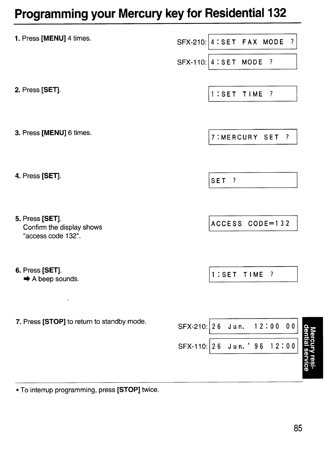 Sanyo SFX-210 manual 